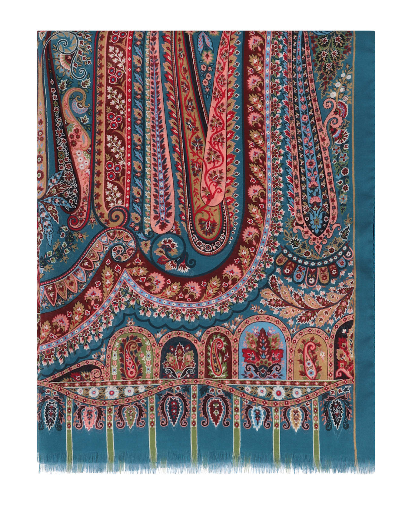 Etro Printed Silk Scarf - green