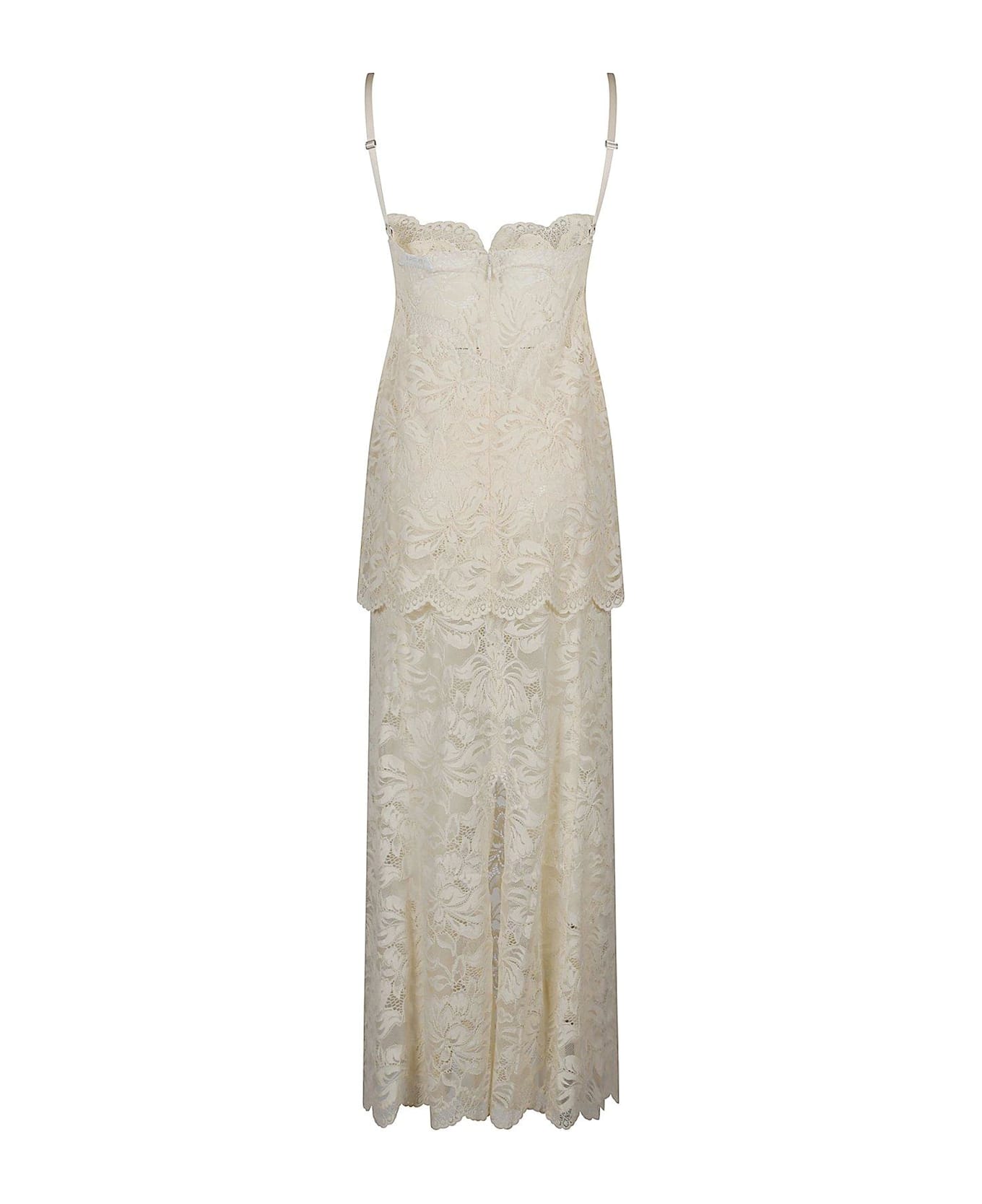 Paco Rabanne Lace Detailed Sleeveless Maxi Dress - Ivory
