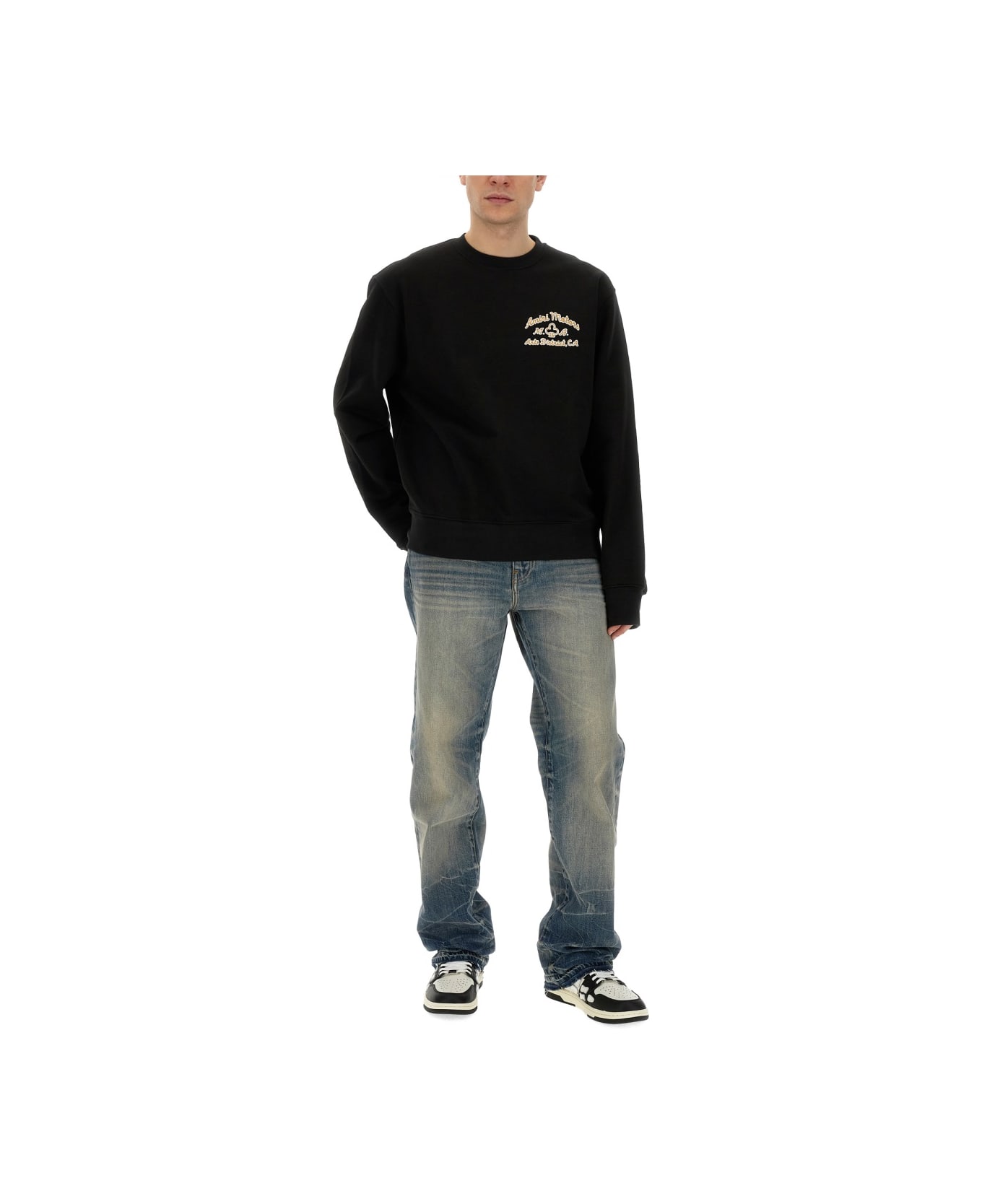 AMIRI Sweatshirt With Logo - BLACK フリース