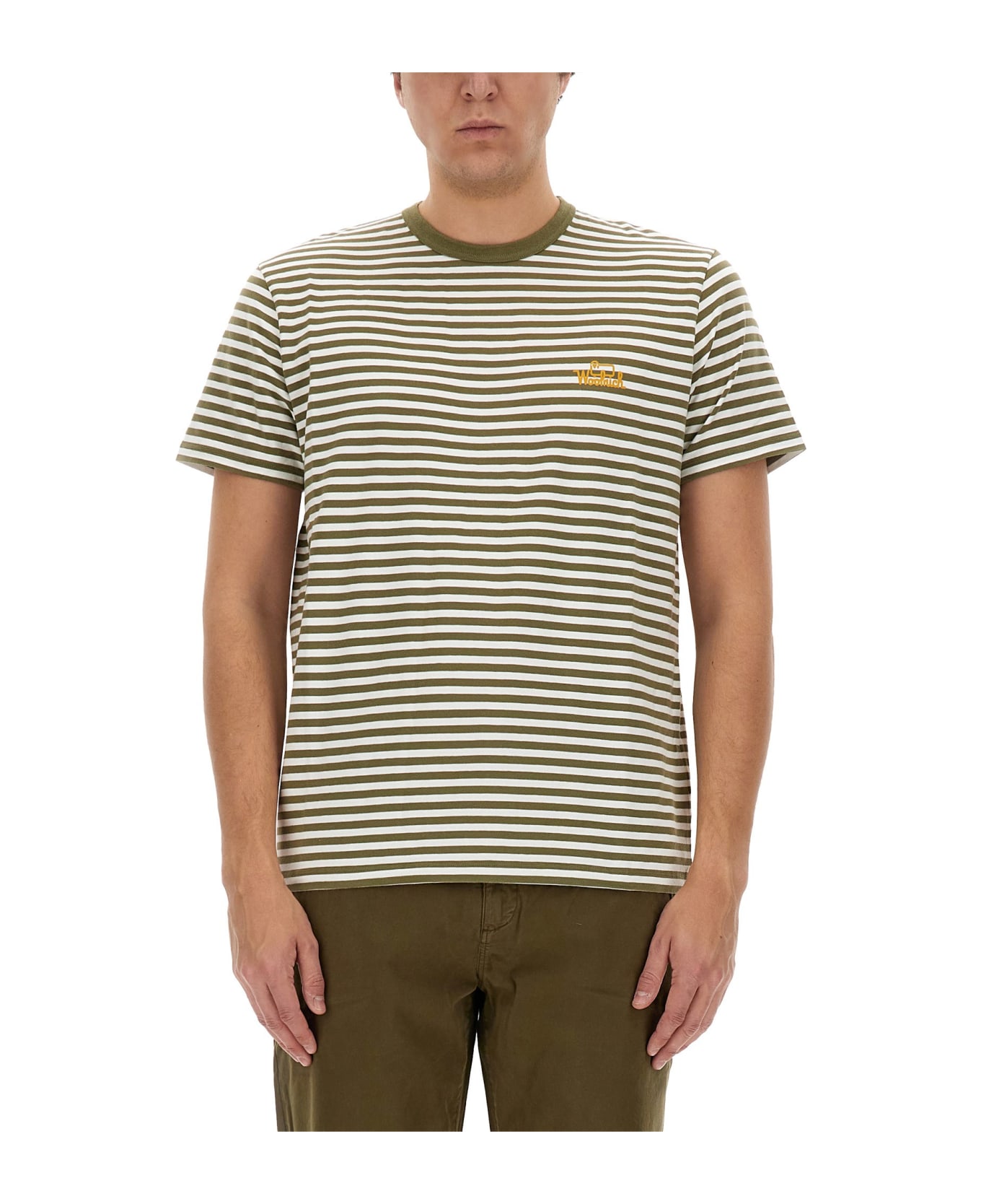 Woolrich Striped T-shirt - VERDE