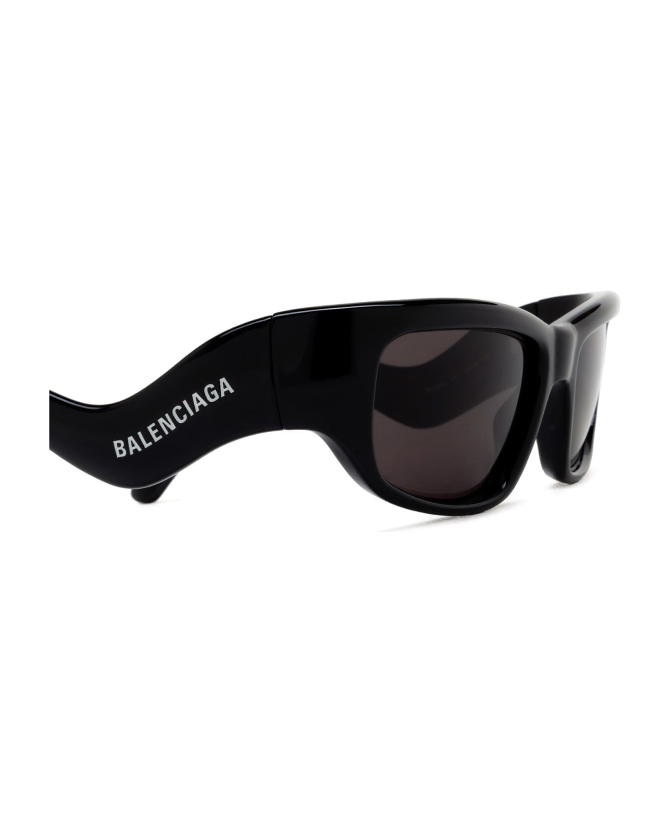 Balenciaga Eyewear Wavy Temple Logo Sided Sunglasses - Black サングラス
