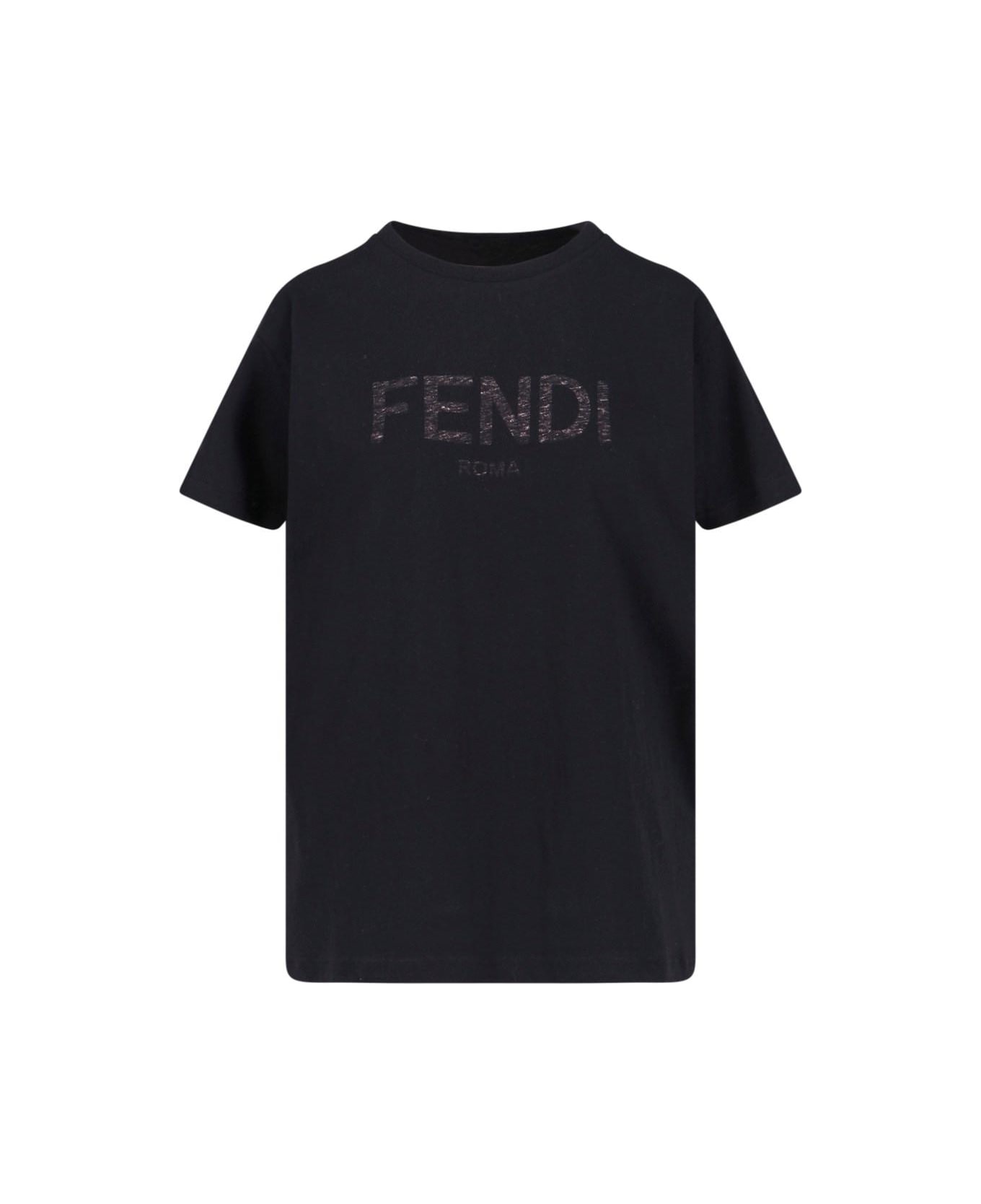 Fendi Black Roma Logo T-Shirt Fendi