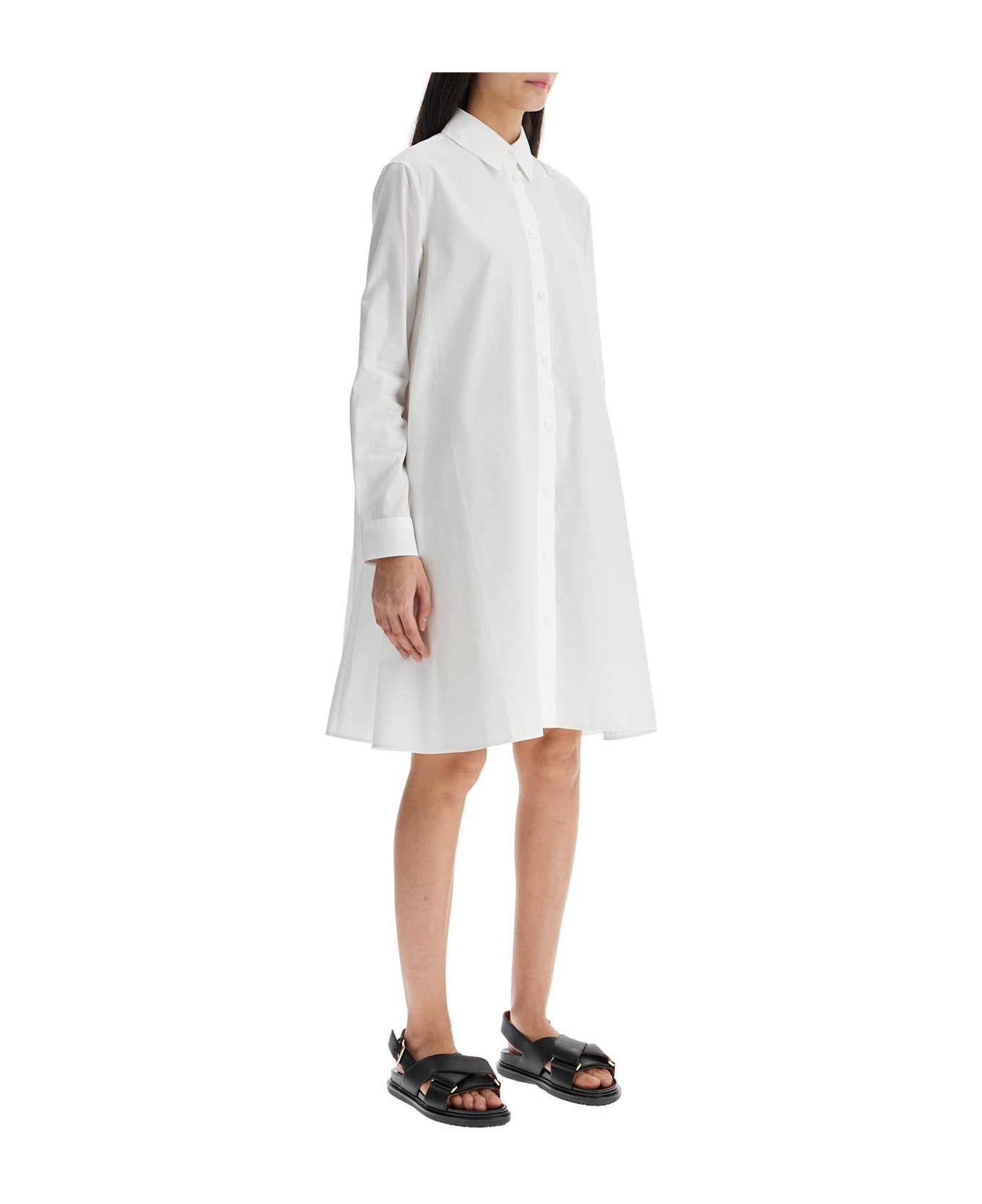 Marni White Cotton Dress With Embroidery - LILY WHITE (White)