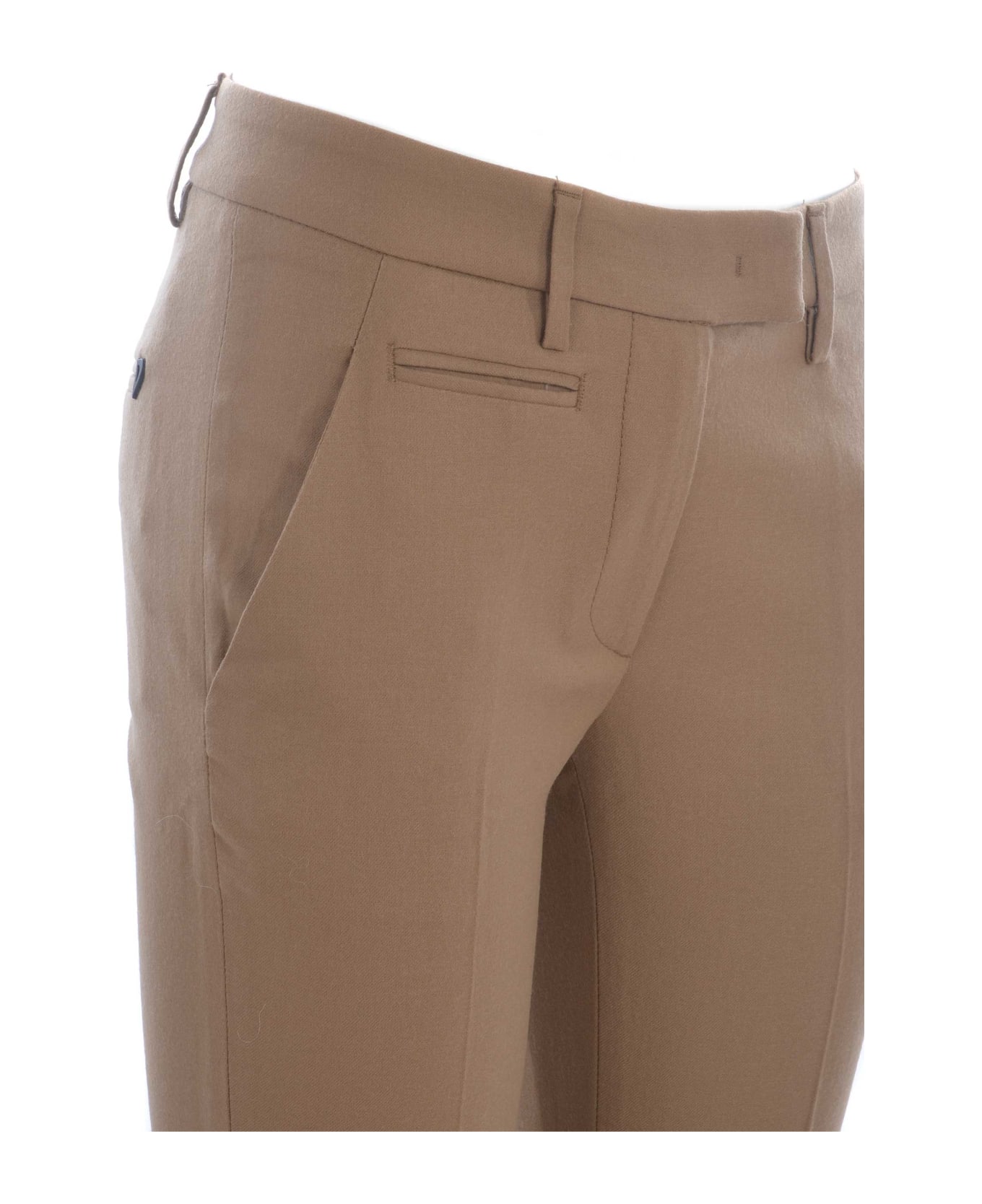Dondup Trousers Dondup "perfect" In Virgin Wool - Cammello