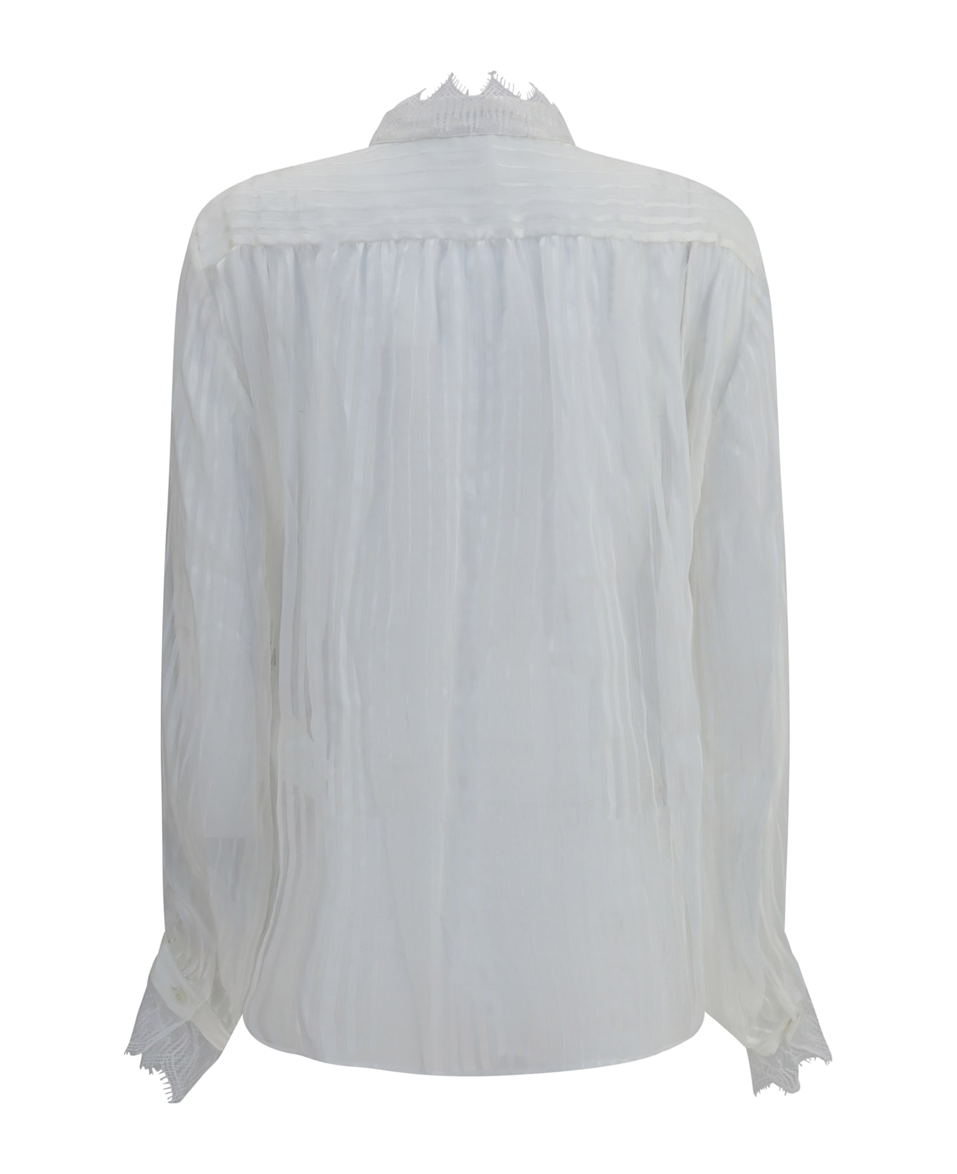 Chloé Ruffled Silk Muslin And Lace Blouse