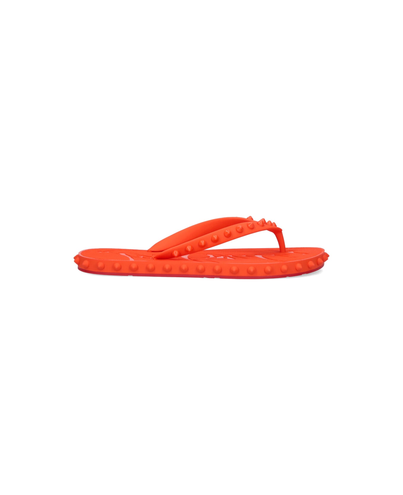 Christian Louboutin "super Loubi Flip" Thong Sandals - Orange