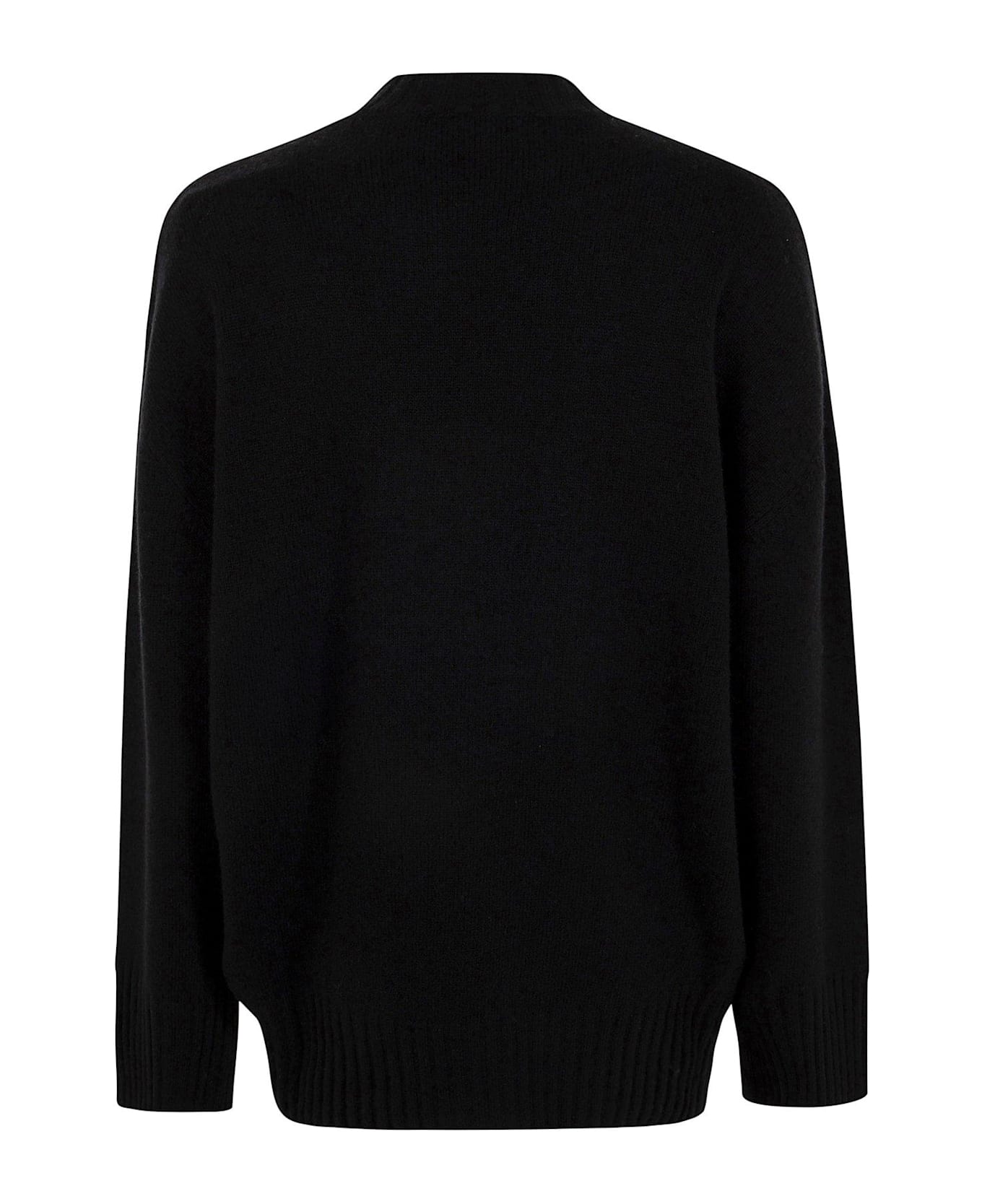 The Attico Scoop Hem Crewneck Jumper - Black