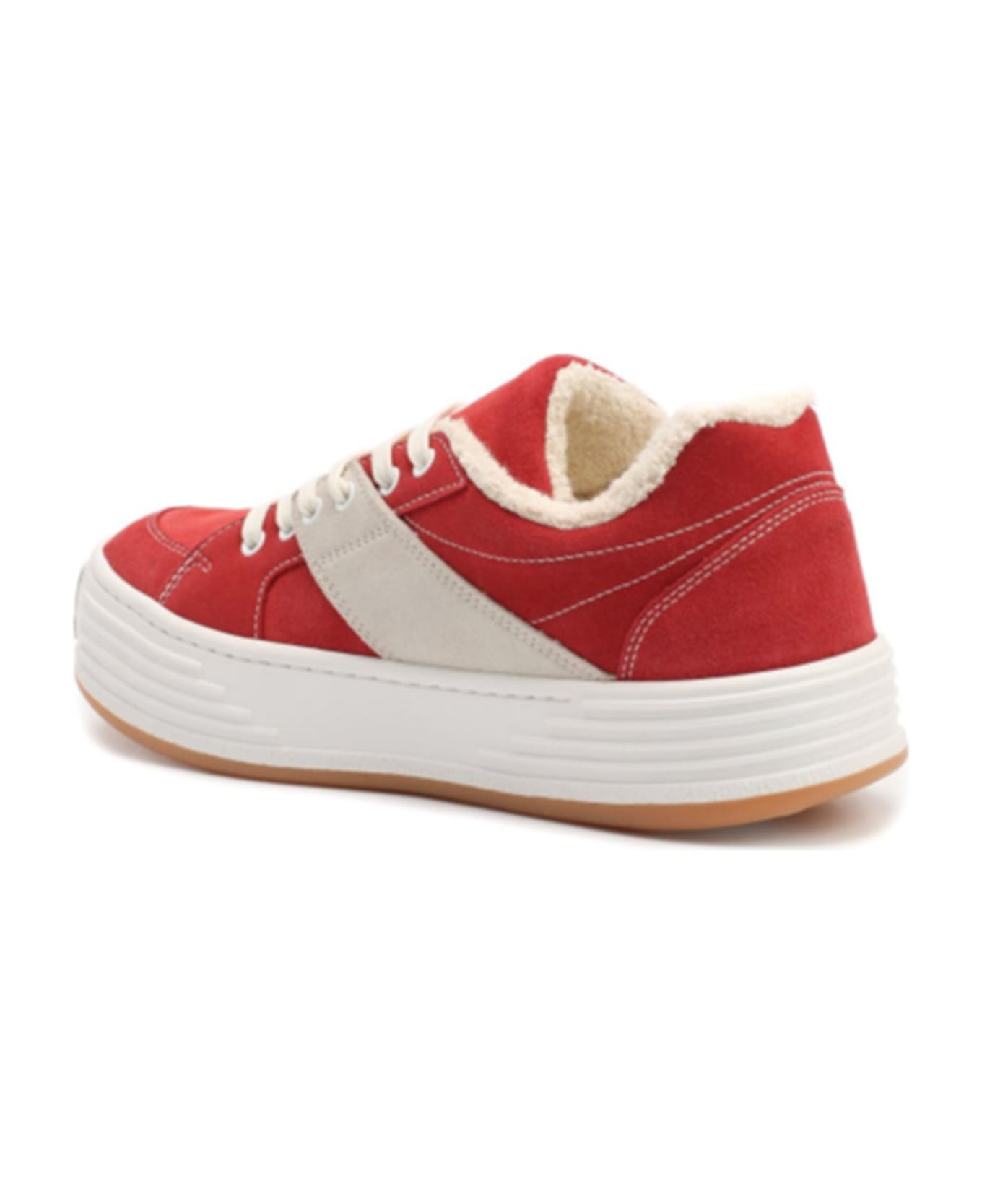 Palm Angels Suede Logo Sneakers - Red