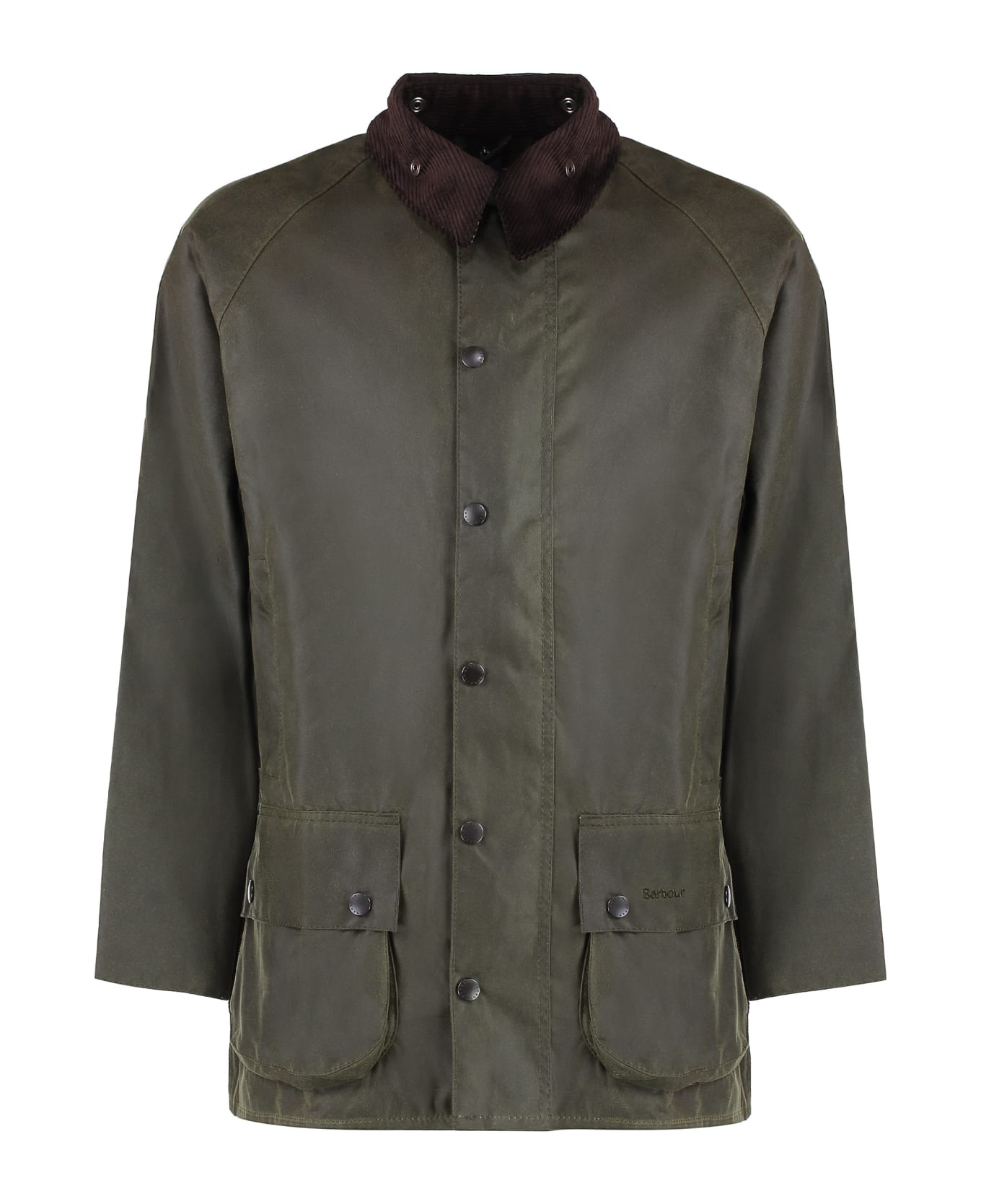 Barbour Beaufort Jacket In Coated Cotton - Verde