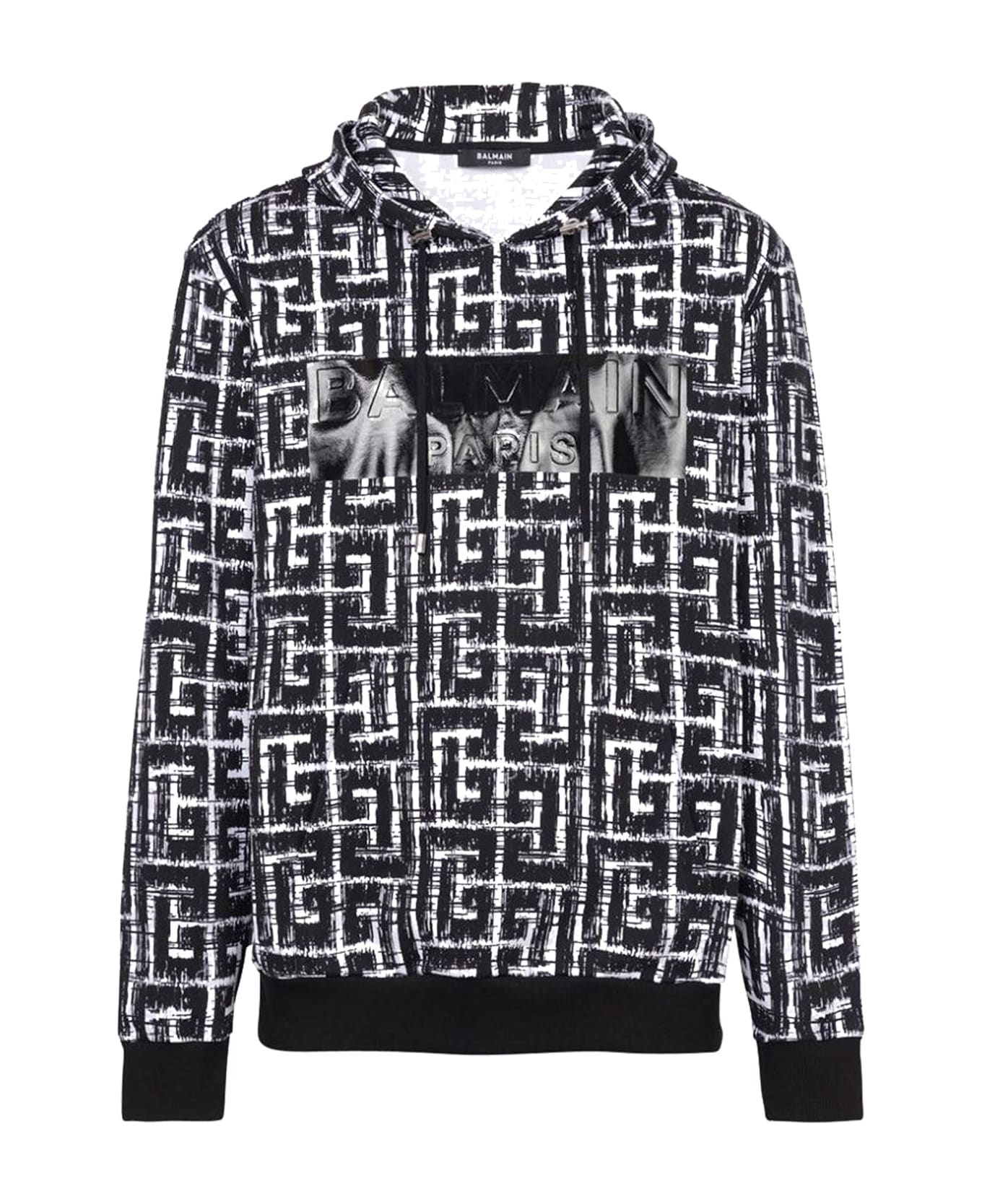 Balmain Cotton Monogrammed Sweatshirt - Black