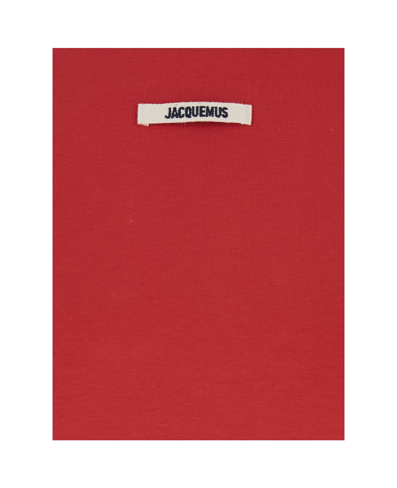 Jacquemus 
le T-shirt Gros Grain
 Red Crewneck T-shirt With Logo Patch On The Front In Cotton Stretch Woman - Red