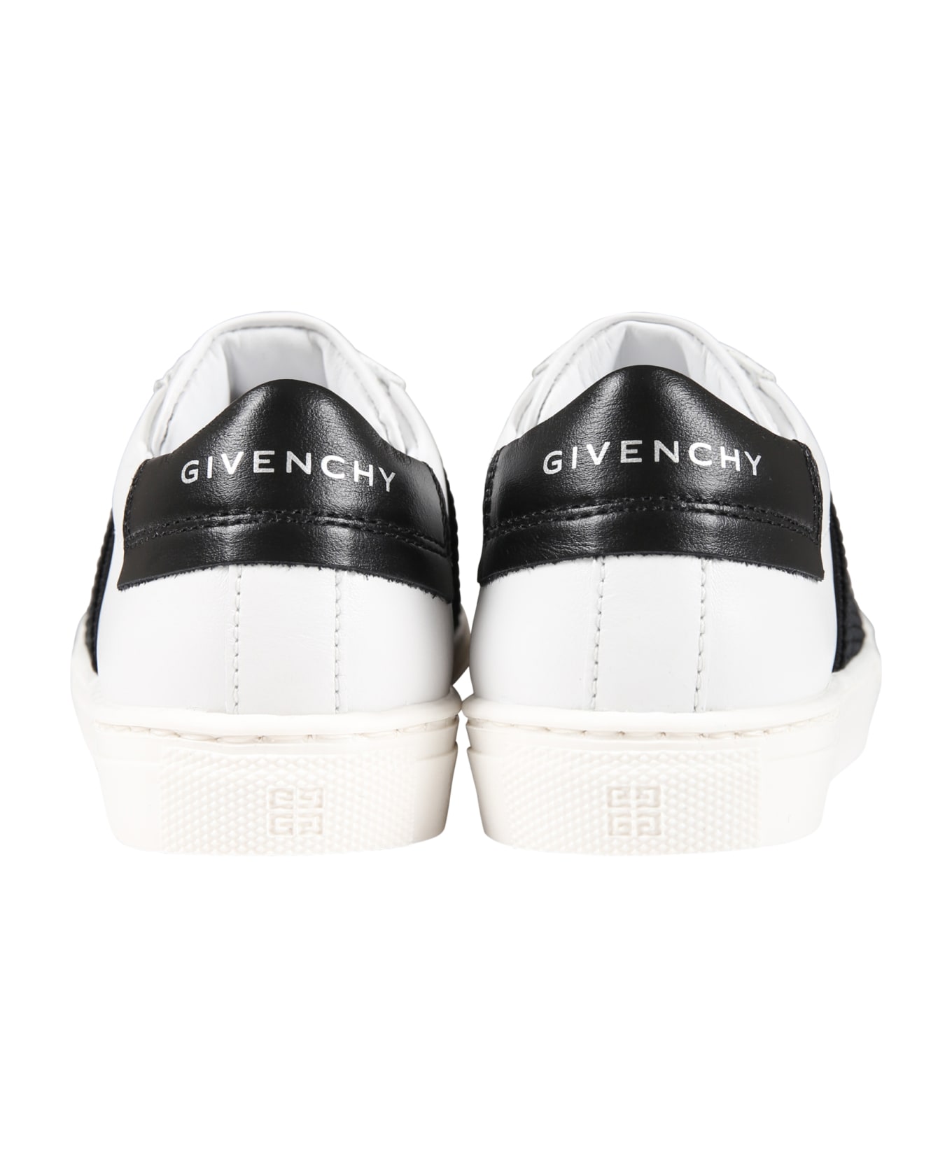Givenchy White Sneakers For Babies With Logoed  Black Band - White