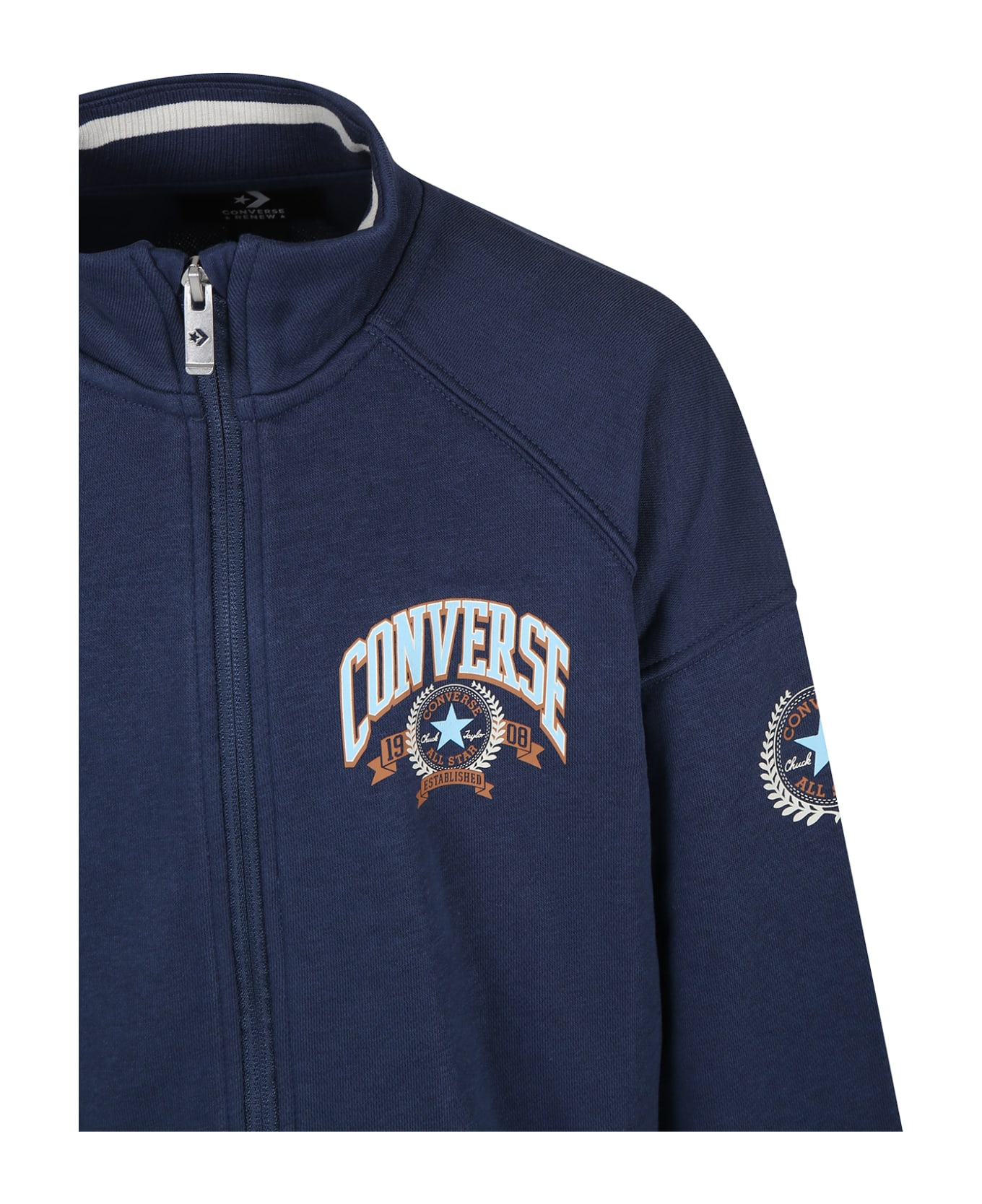 Converse Blue Sweatshirt For Boy With Logo Print - Blue