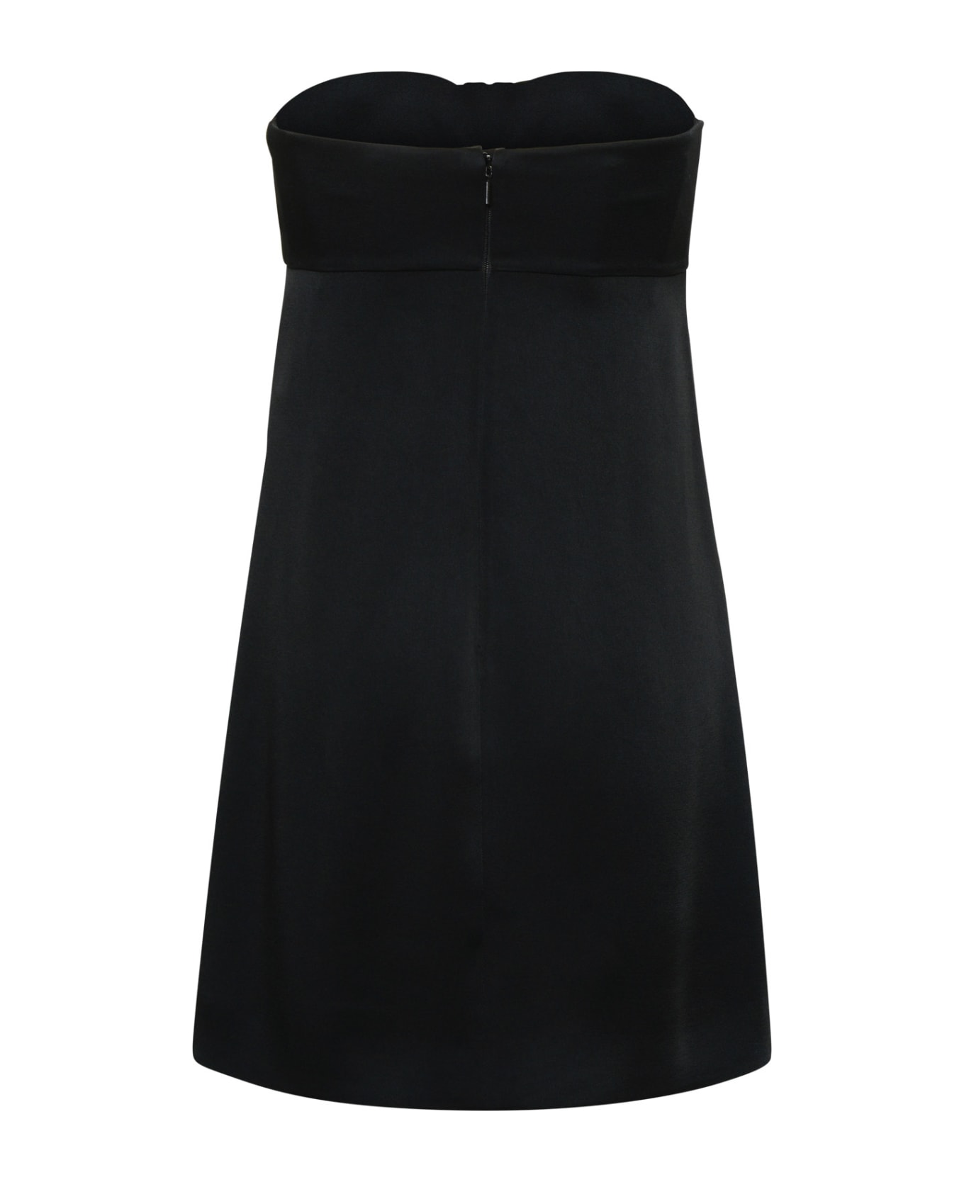 Saint Laurent Satin Mini Dress - Black ワンピース＆ドレス