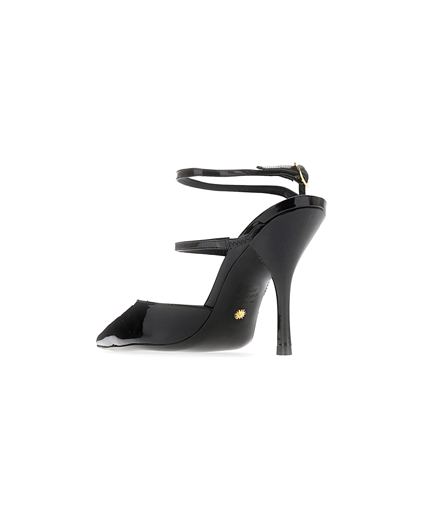 Stuart Weitzman Black Leather Strapeze Pumps - BLK