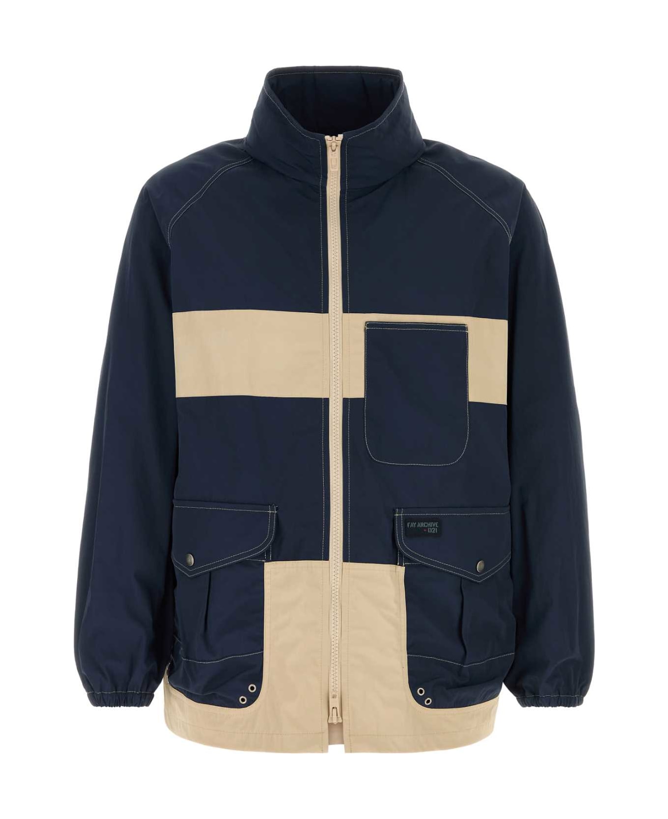 Fay Two-tone Nylon Jacket - BLUNAVY