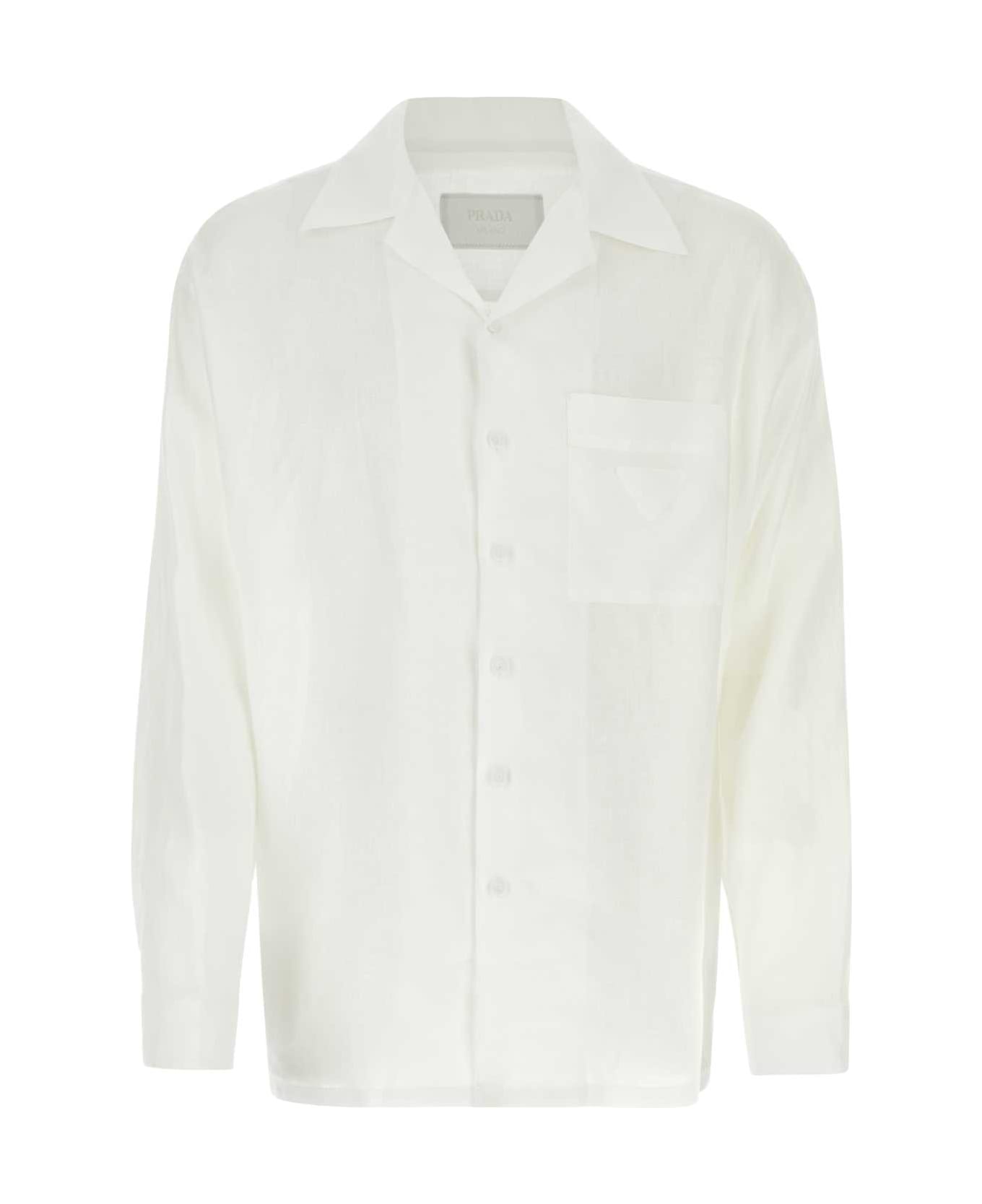 Prada White Linen Shirt - BIANCO