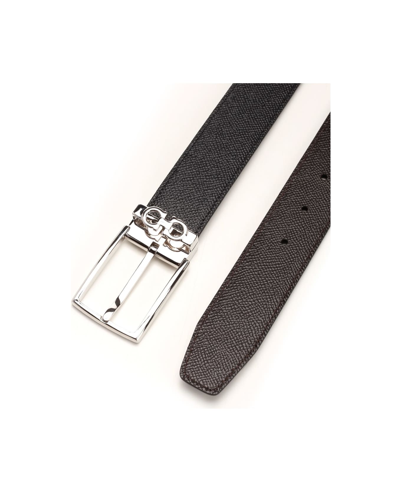 Ferragamo Black Leather Belt - BLACK