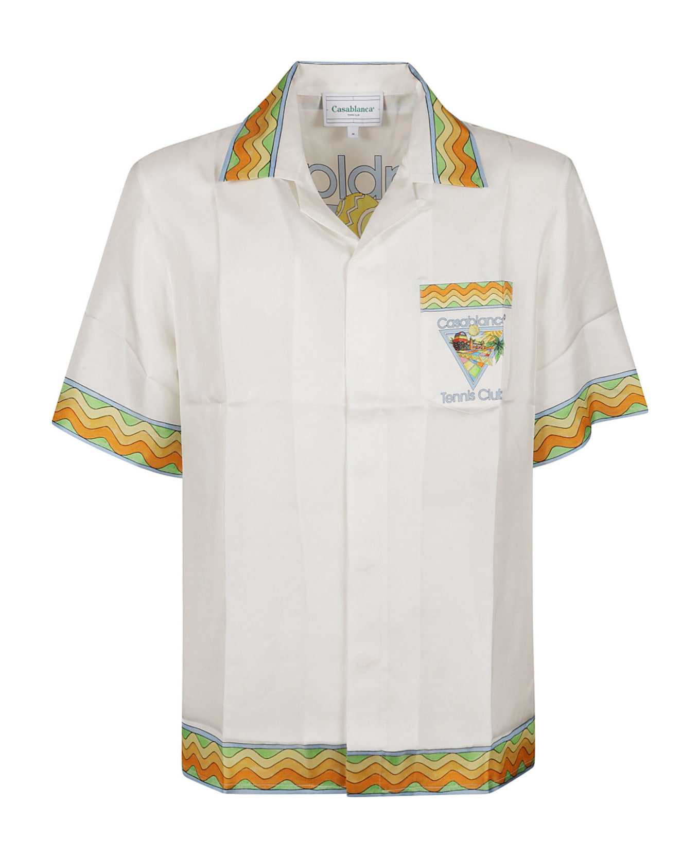 Casablanca 'afro Cubism Tennis Club' Silk Shirt - White シャツ