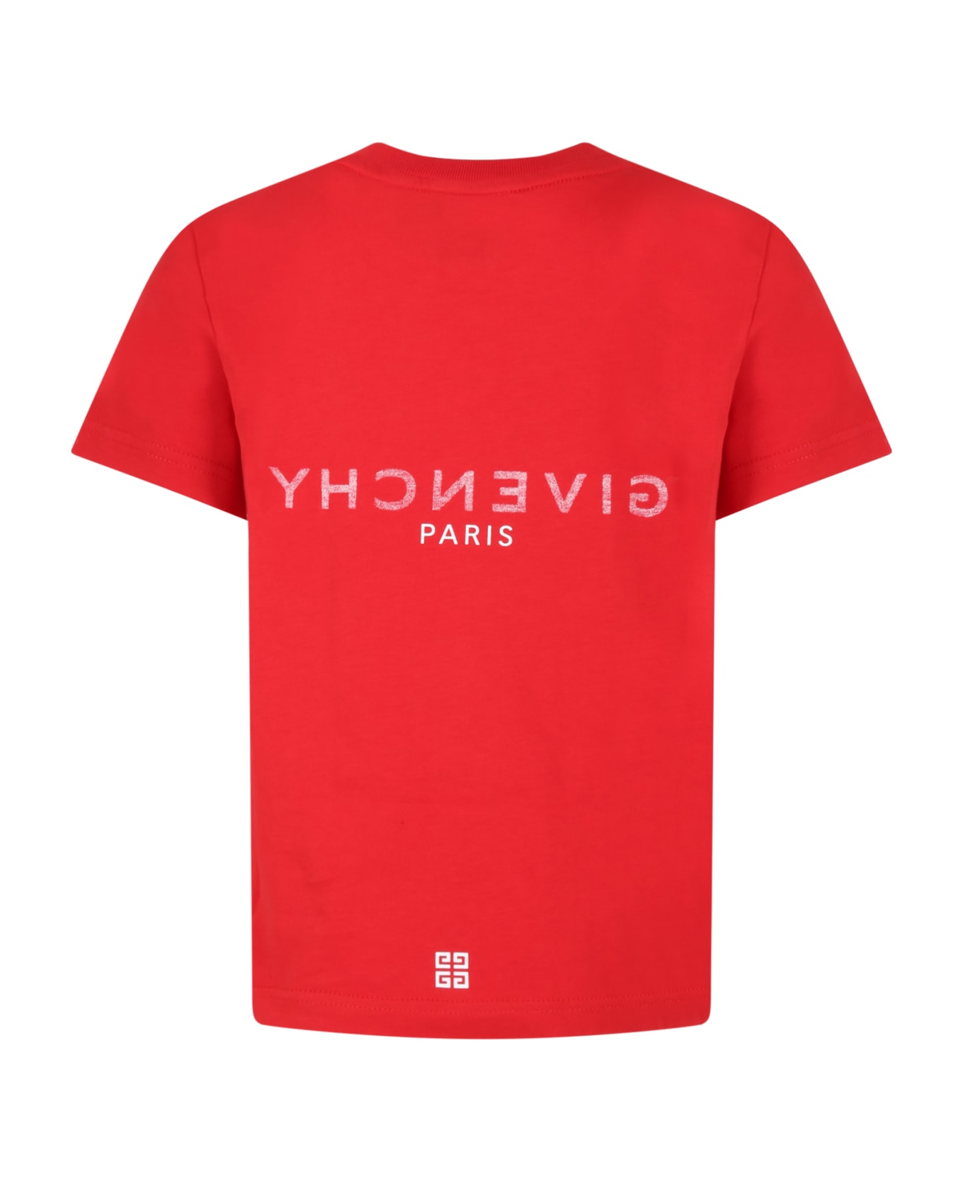 Givenchy Red T-shirt For Boy With White Logo - Red