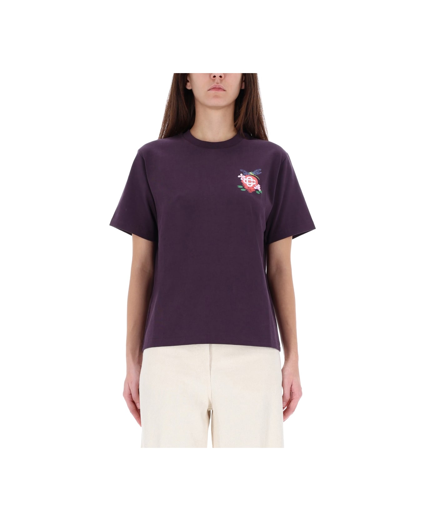 Casablanca T-shirt With Print - PURPLE
