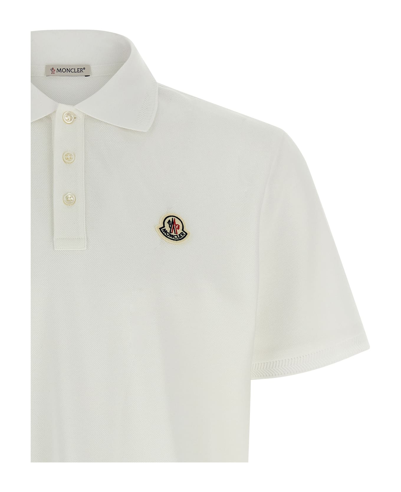 Moncler Logo Patch Polo Shirt - White