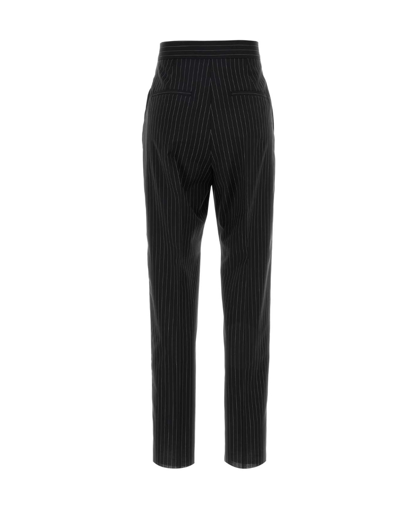 Max Mara Embroidered Wool Sesamo Pant - NERO BIANCO