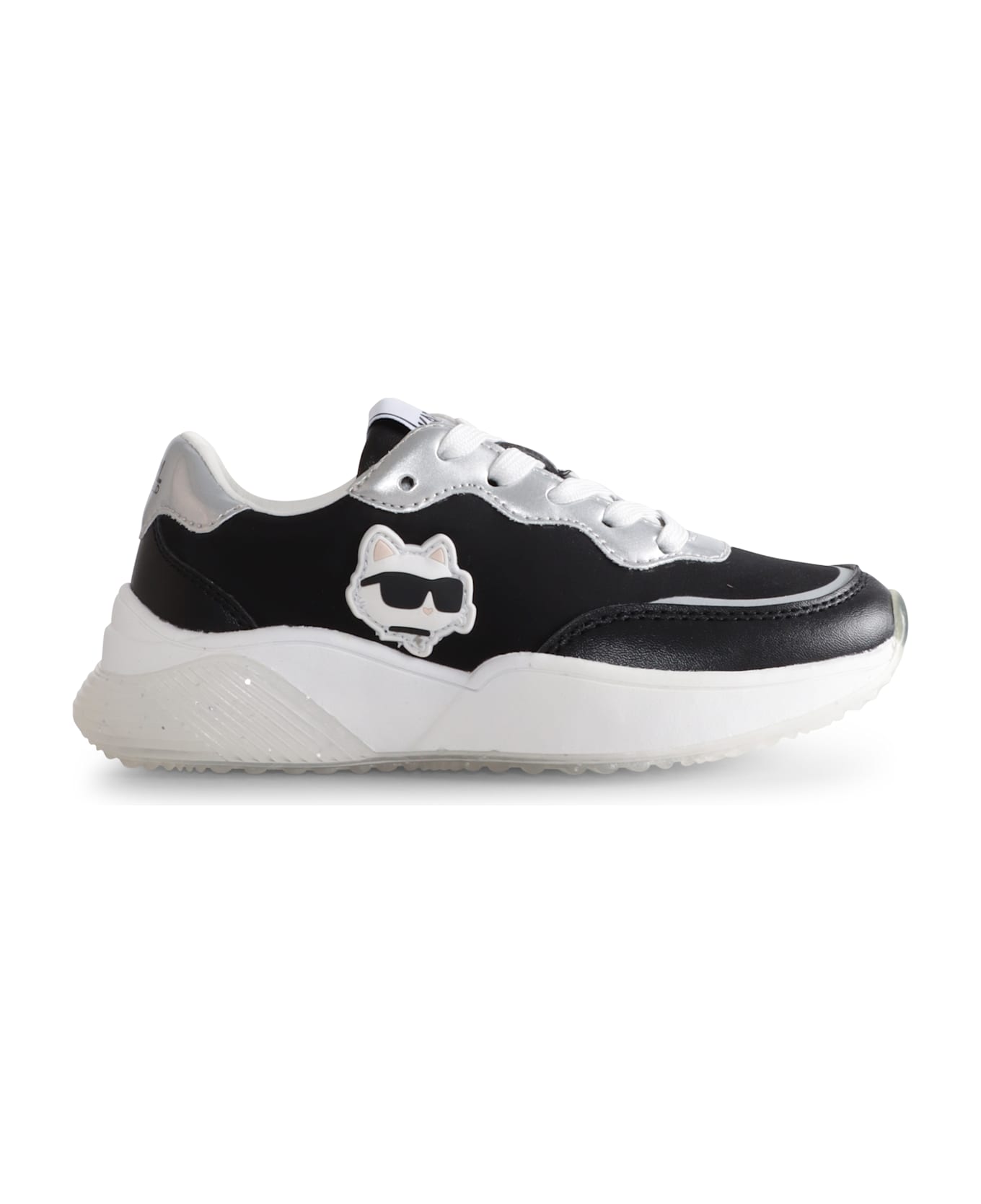 Karl Lagerfeld Kids Black Sneakers For Girl With Choupette - Black