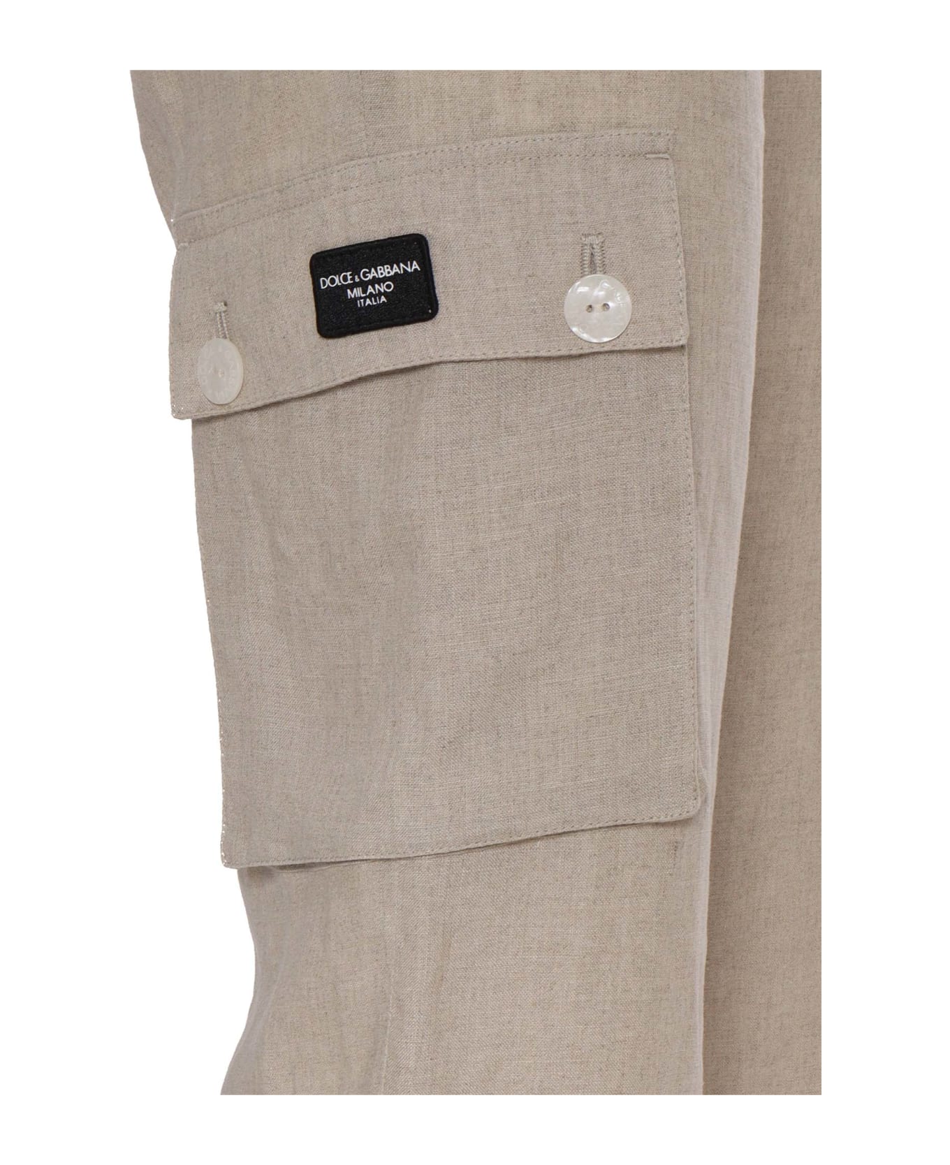Dolce & Gabbana D&g Linen Trousers - BEIGE