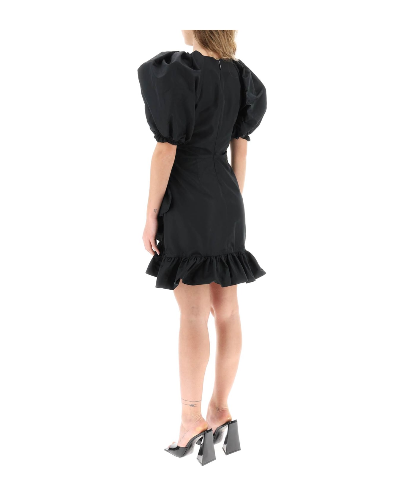MSGM Draped Mini Dress - BLACK (Black)