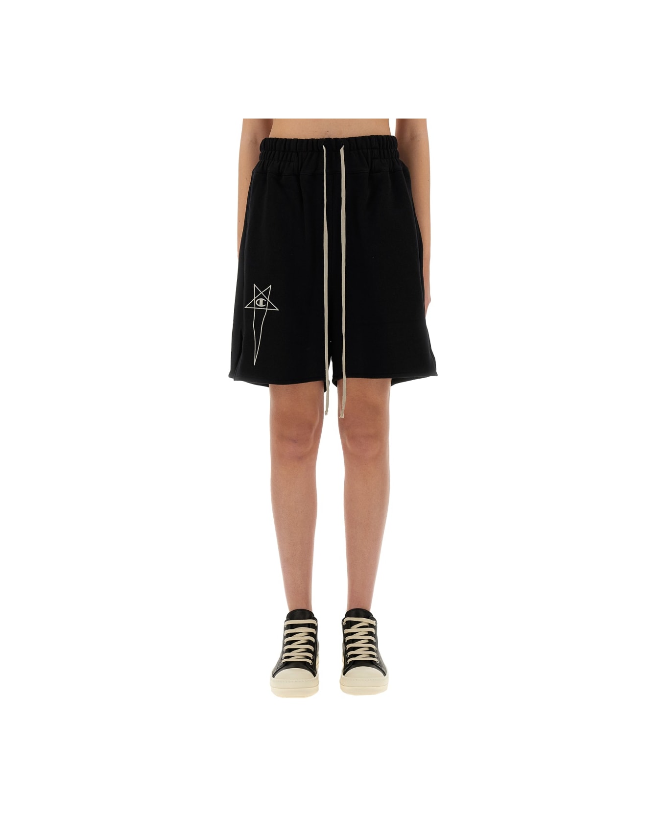 Rick Owens x Champion Cotton Shorts - BLACK