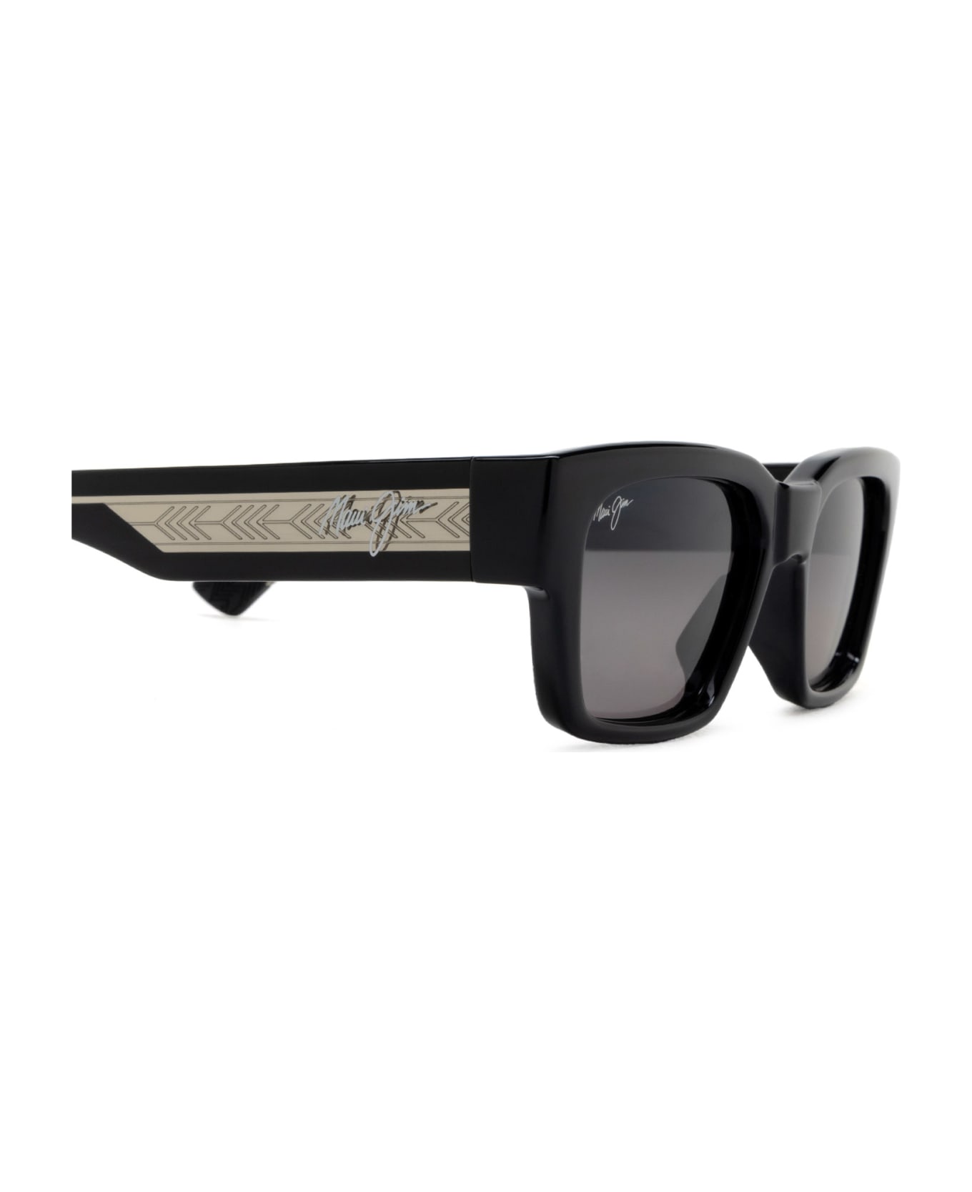 Maui Jim Mj642 Shiny Black W/trans Light Grey Sunglasses - Shiny Black W/Trans Light Grey サングラス
