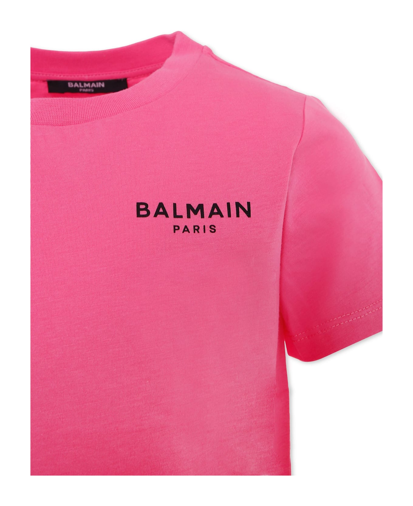 Balmain Pink T-shirt For Girl With Logo - Pink