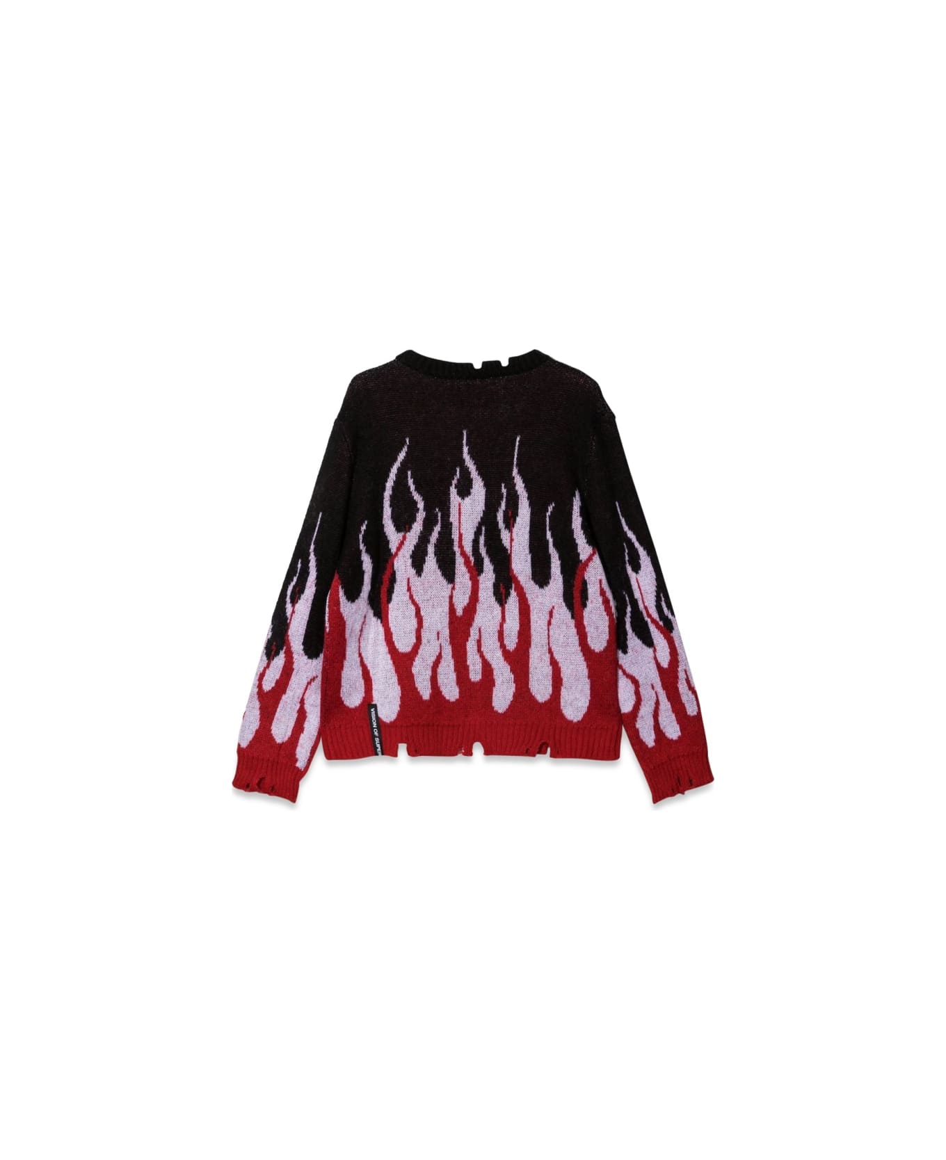 Vision of Super Black Sweater With Double Flames - BLACK