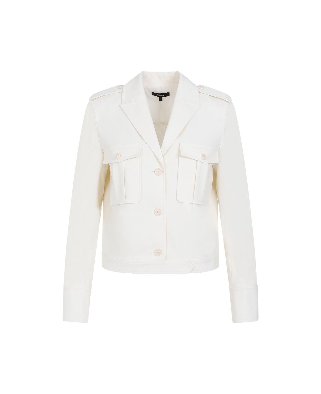 Theory Wool Boxy Jacket - Ivory