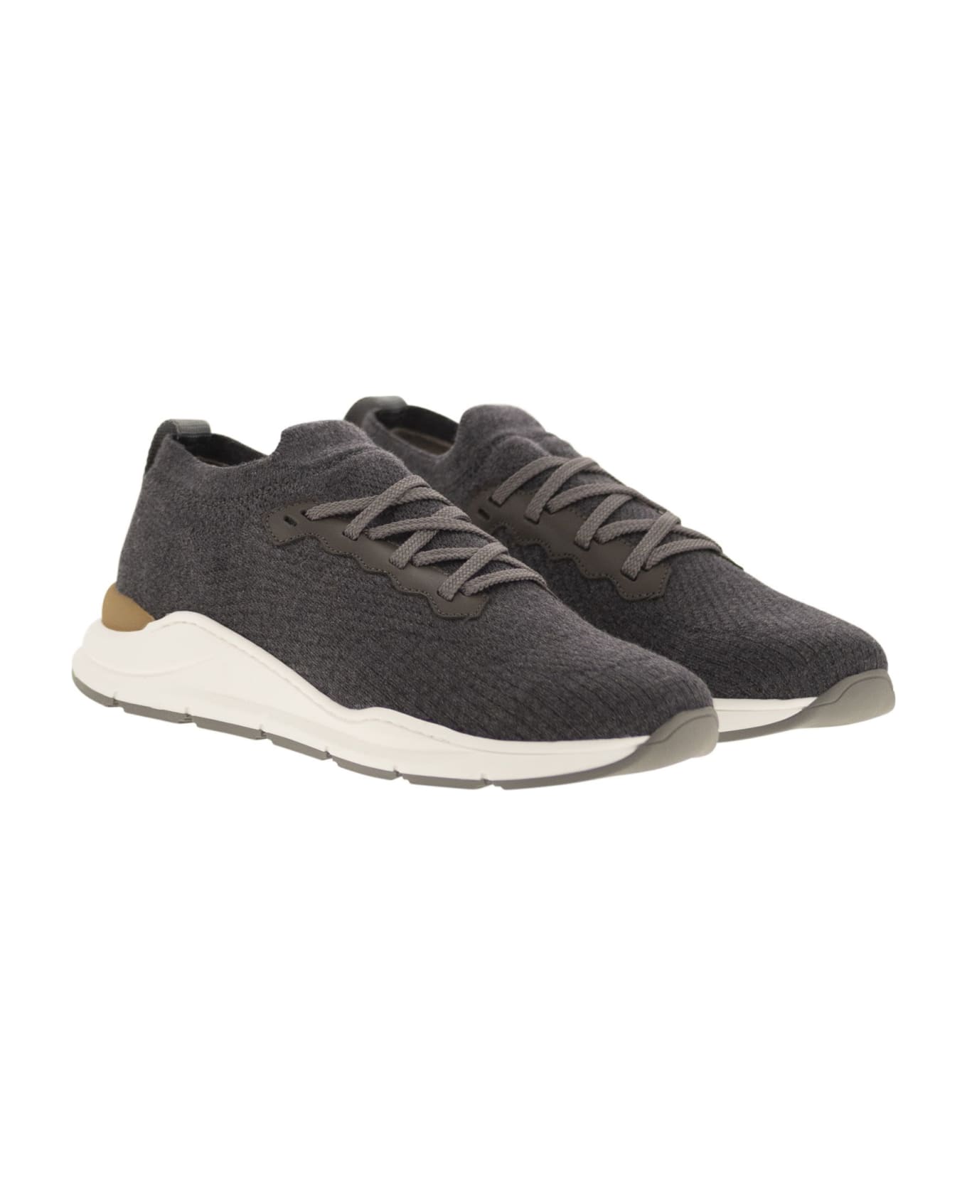 Brunello Cucinelli Runners In Wool Knitwear - Anthracite