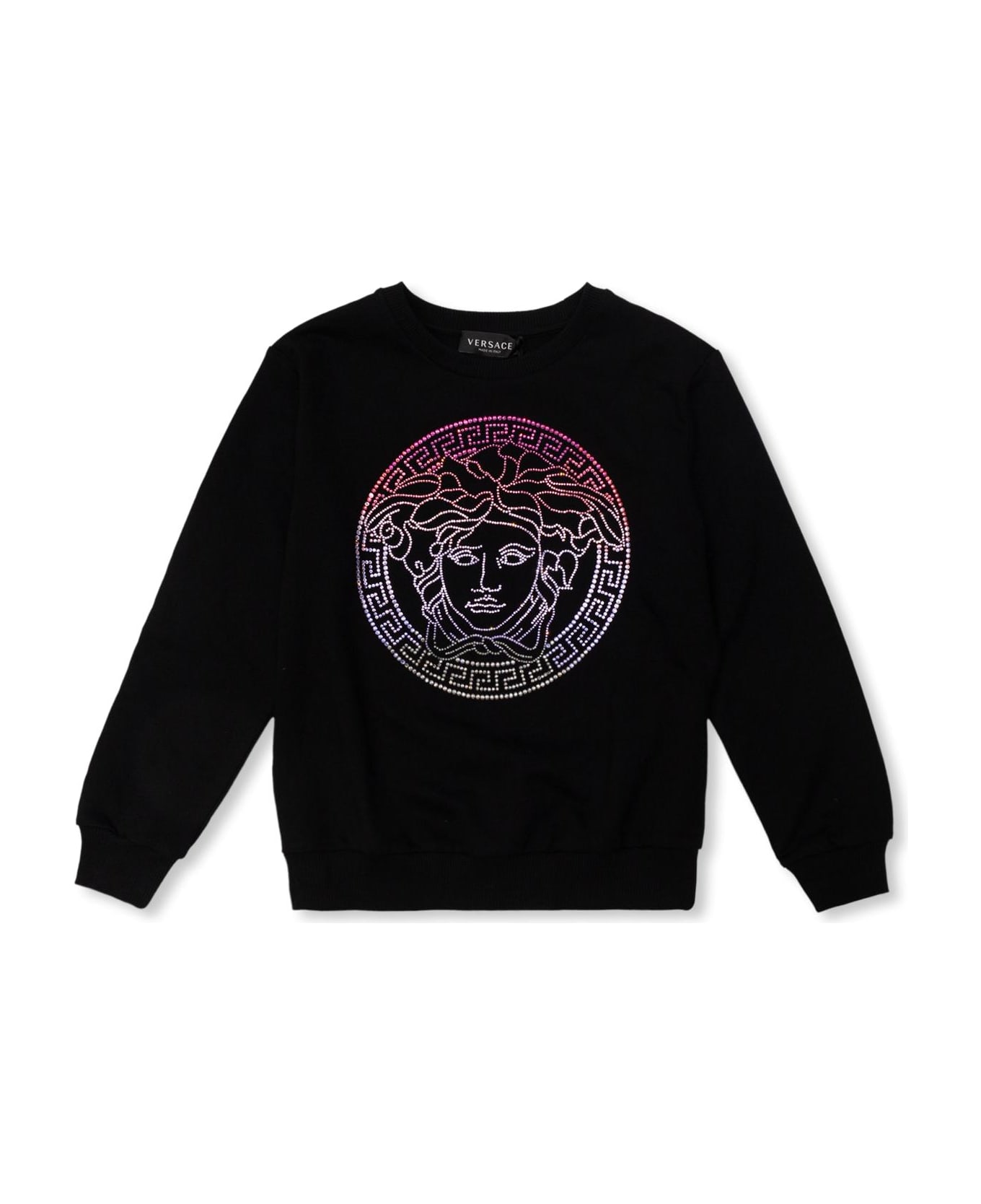 Young Versace Cotton Sweatshirt - Nero Multicolor