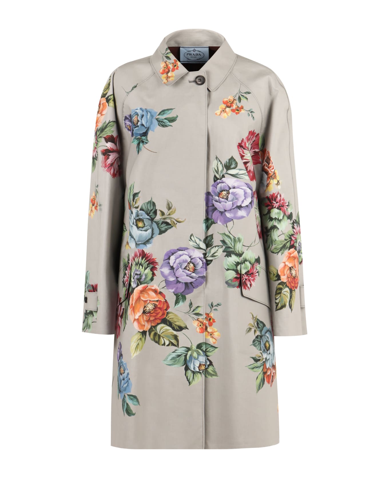 Prada Floral Cotton Jacket - Acciaio