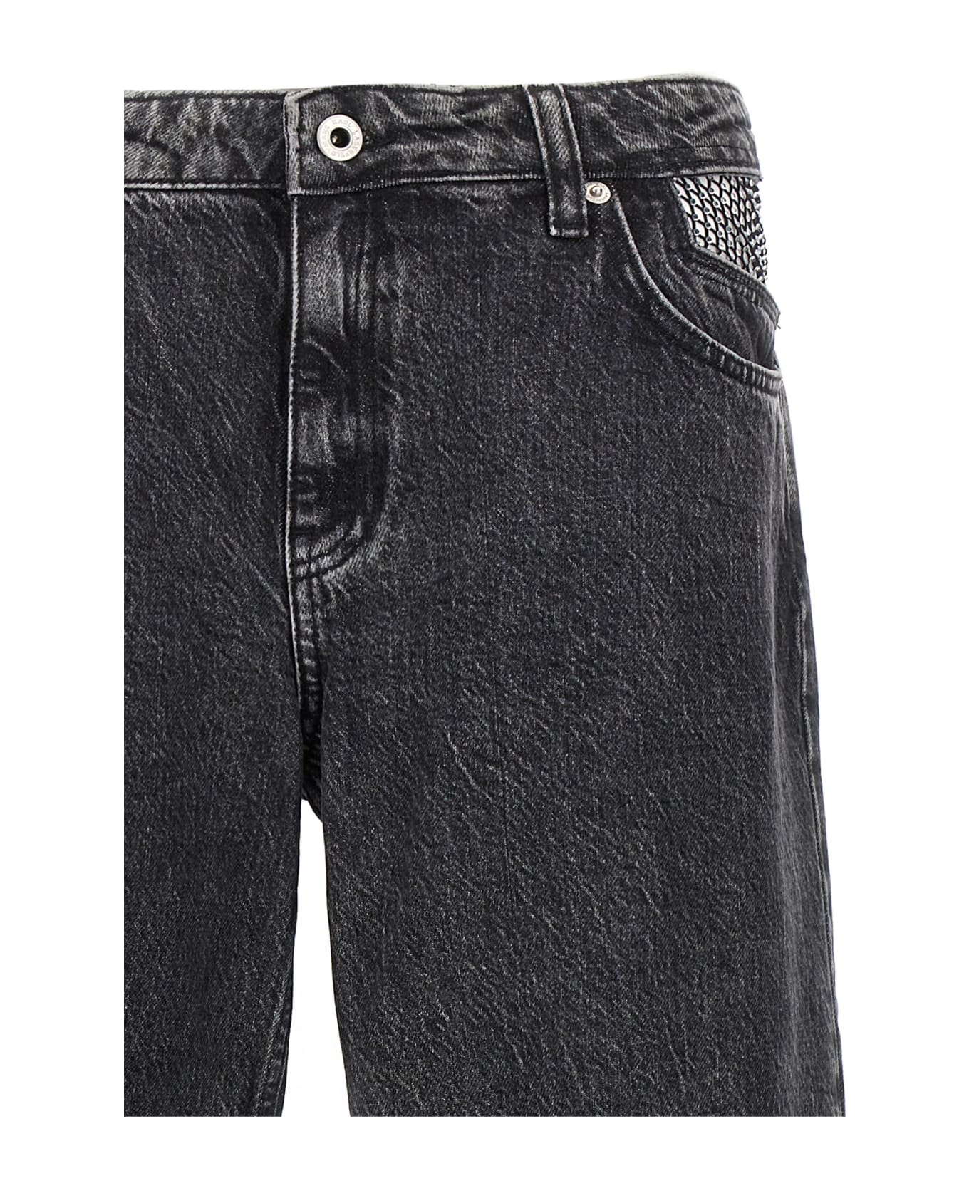 Karl Lagerfeld Rhinestone Detail Jeans - Black  