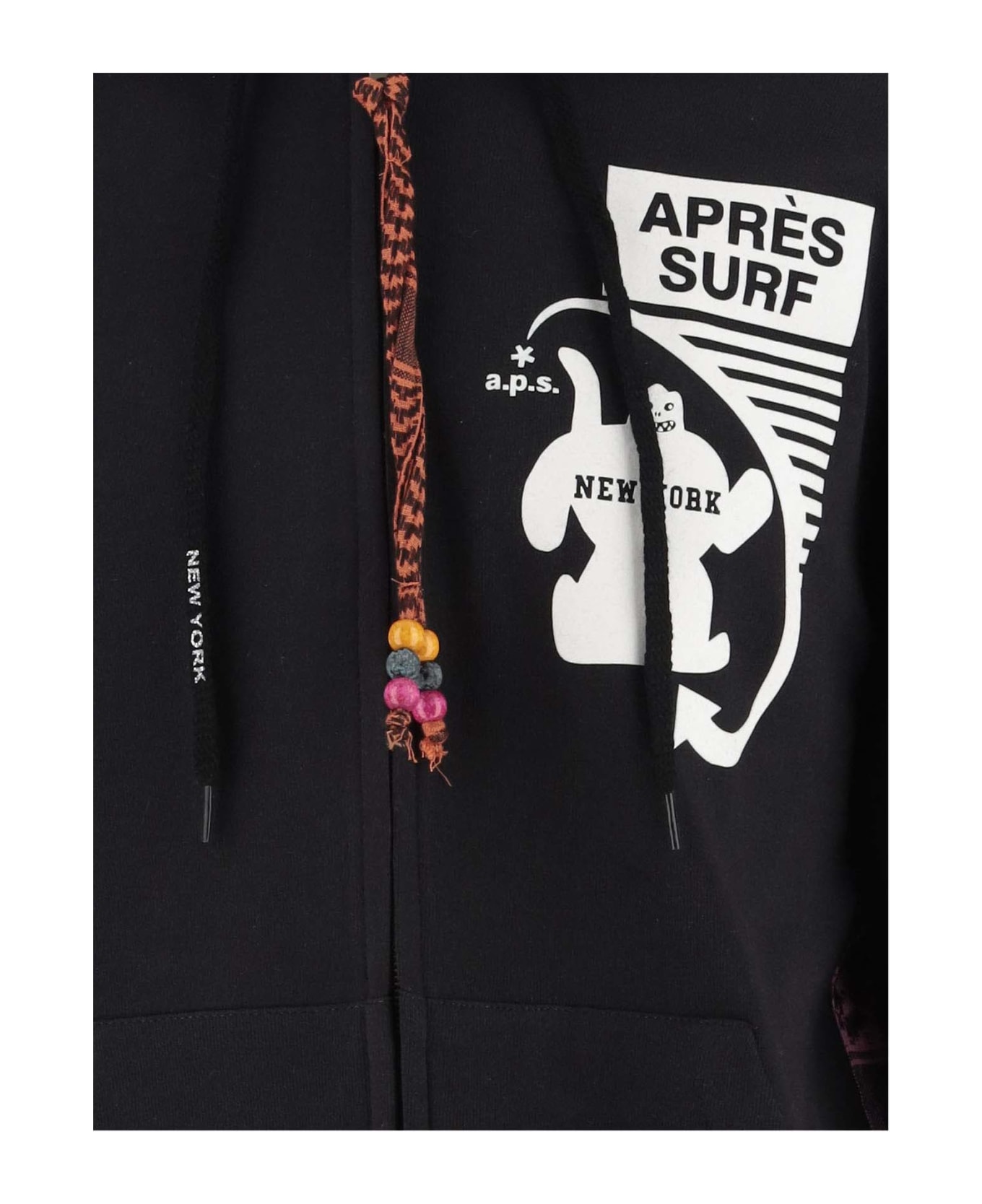 Apres Surf Cotton Blend Sweatshirt With Logo - Black