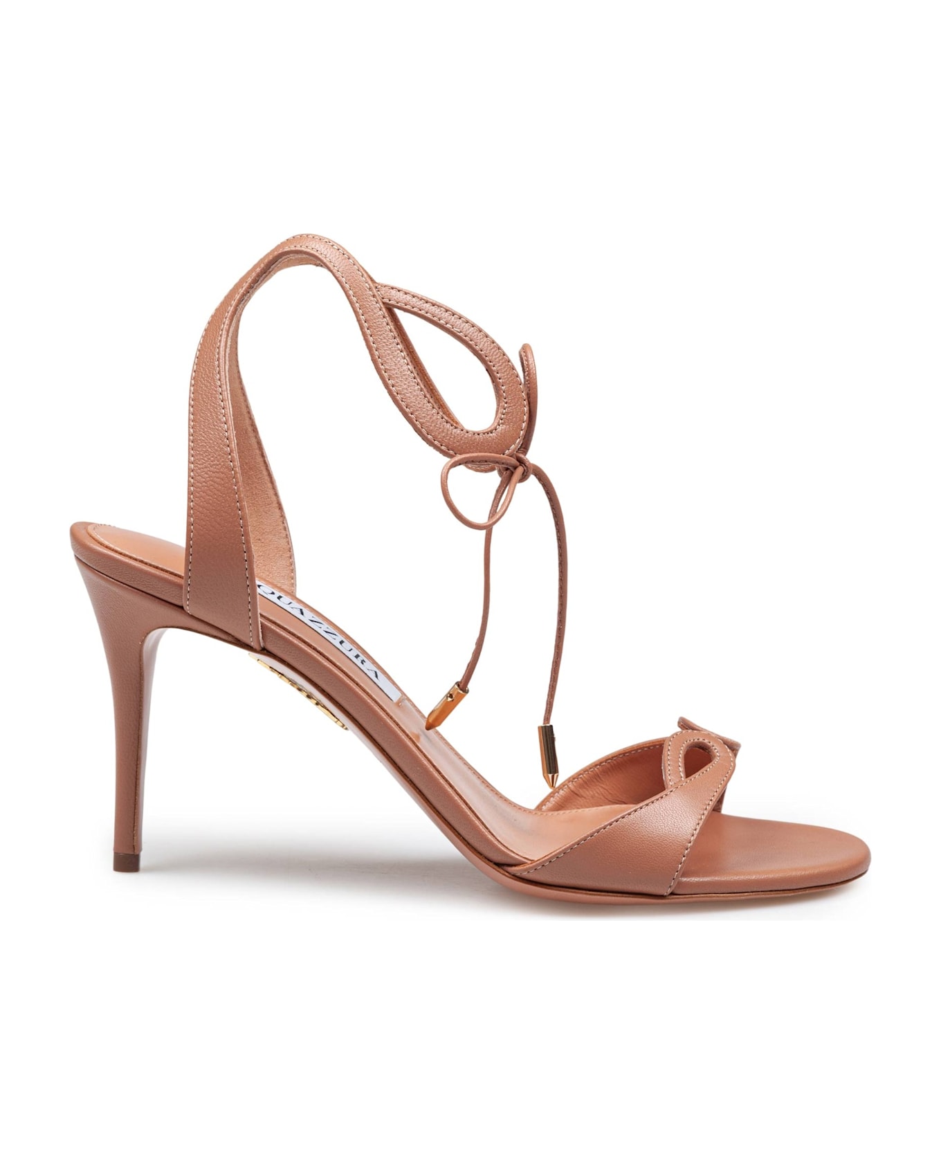 Aquazzura Aquazzurra Tessa 85 Leather Sandal In Nude Color - Powered pink