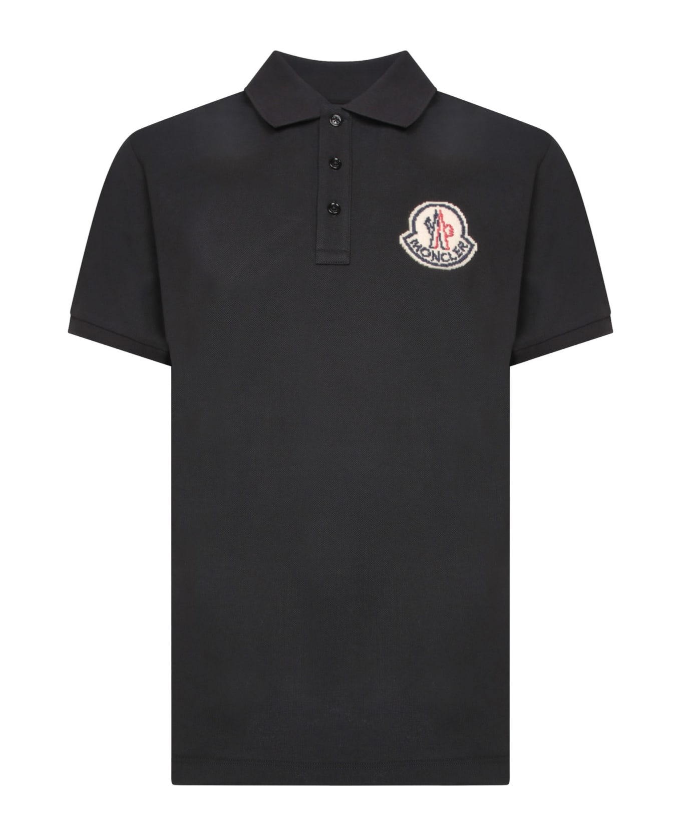 Moncler Black Logoed Polo Shirt - Black