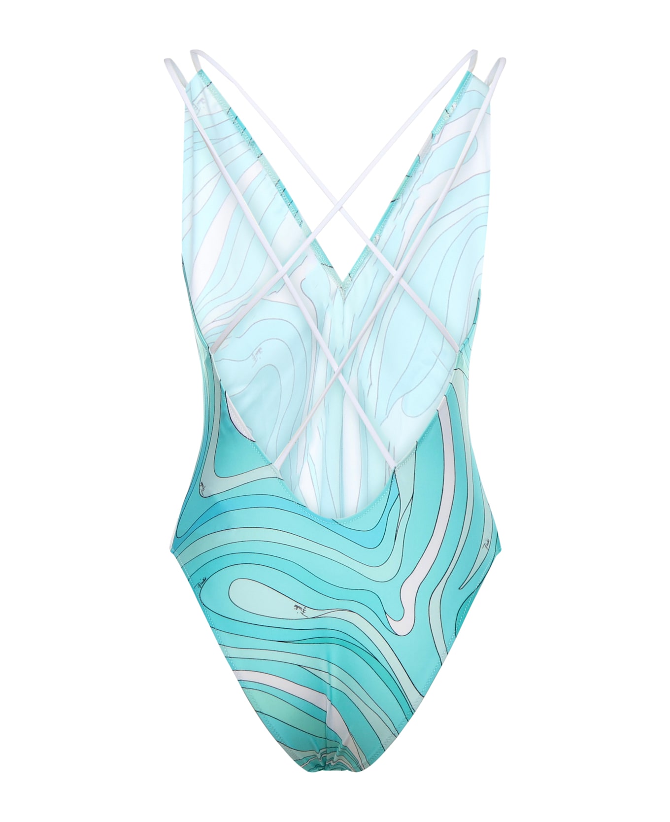 Pucci Marble Print Swimsuit - Turquoise