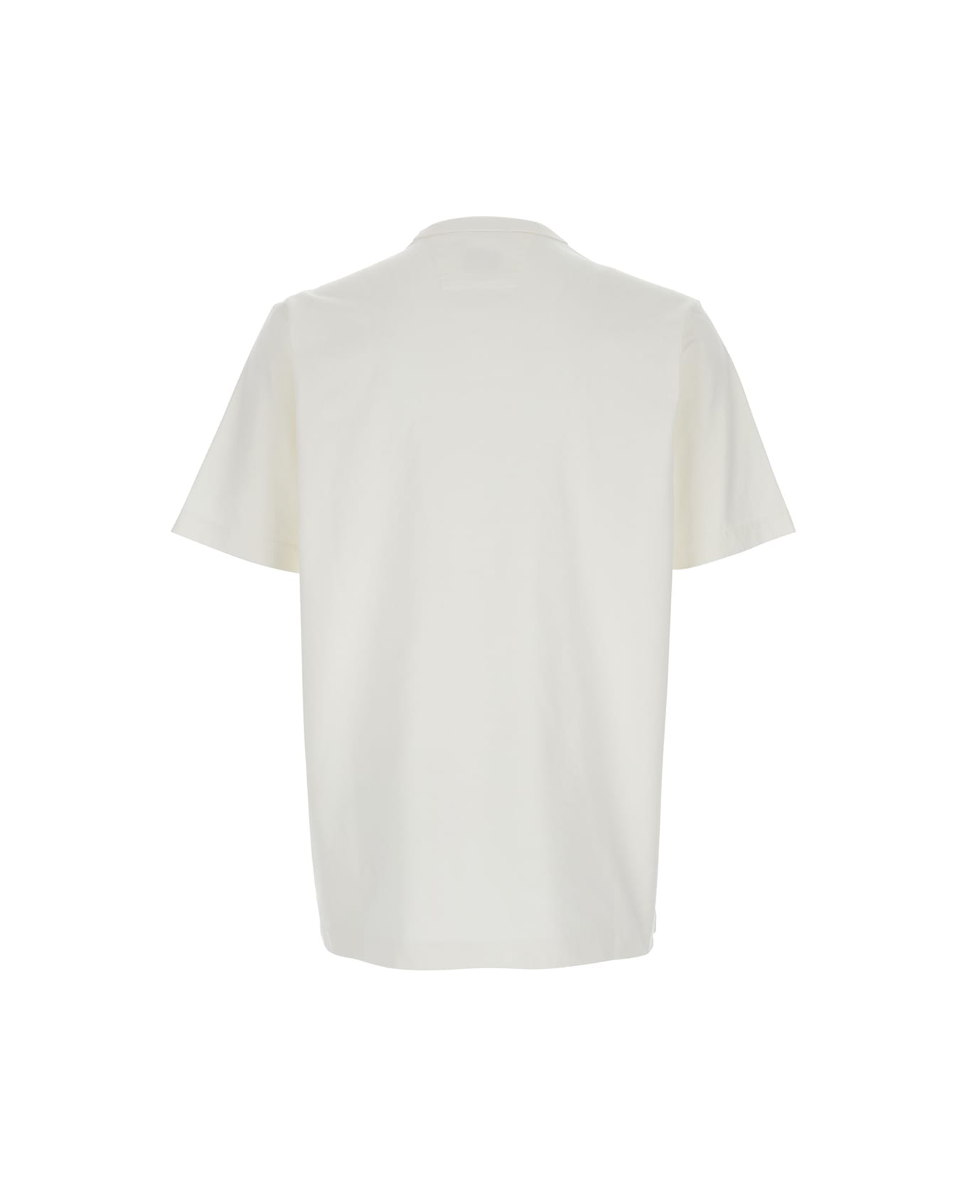 C.P. Company White T-shirt With Logo Printed On The Front In Cotton Man - White