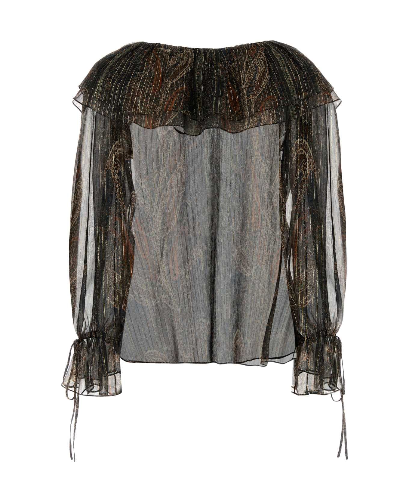 Saint Laurent Printed Silk Blend Blouse - MULTICOLOREFONCE