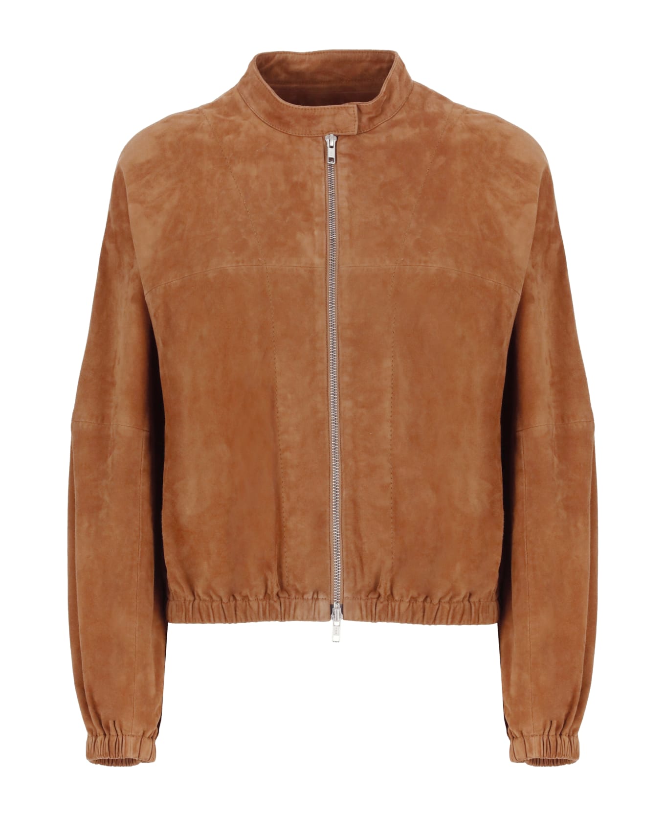 Bully Suede Leather Bomber Jacket - Brown レザージャケット