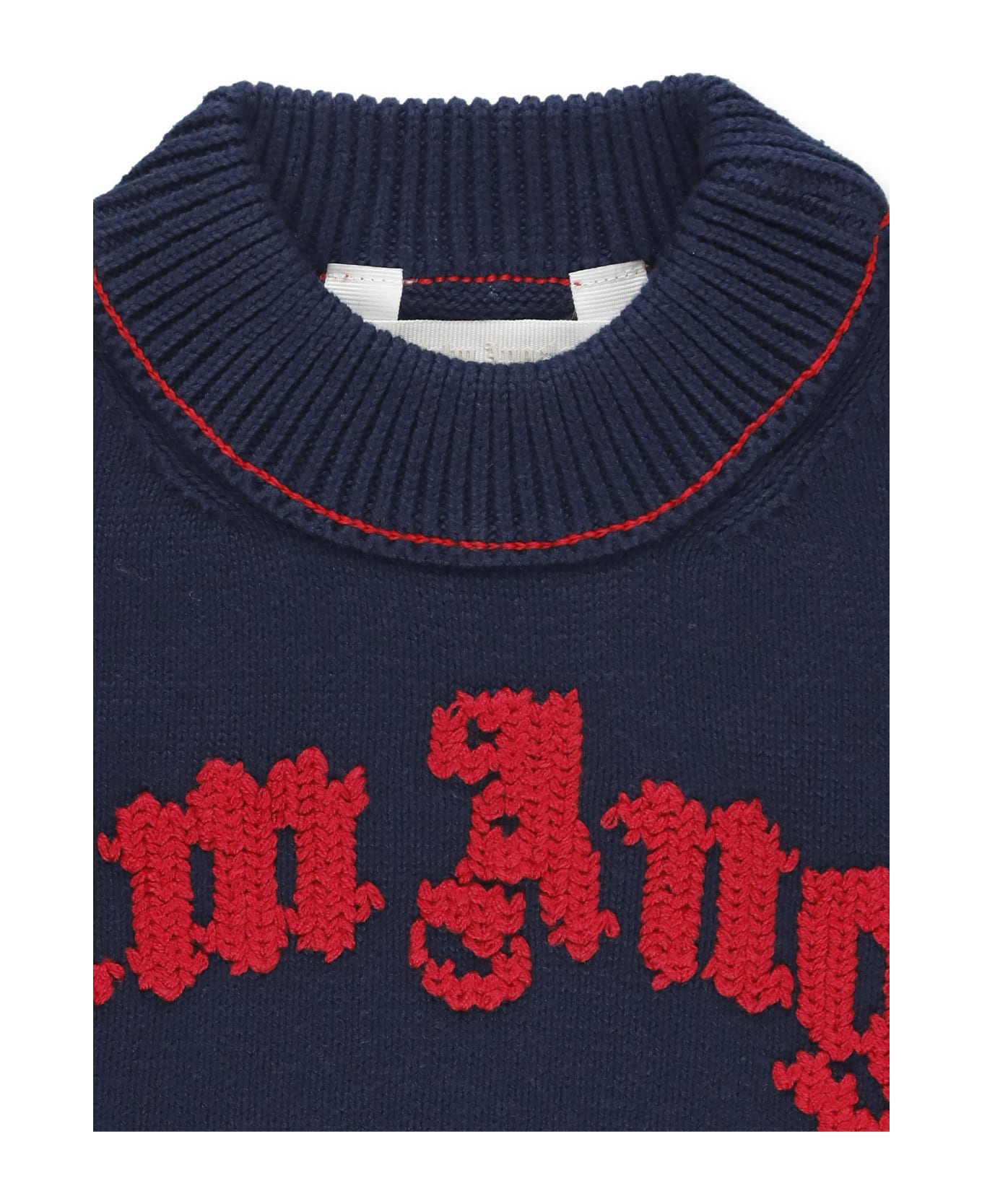 Palm Angels Jumper With Logo - Blue