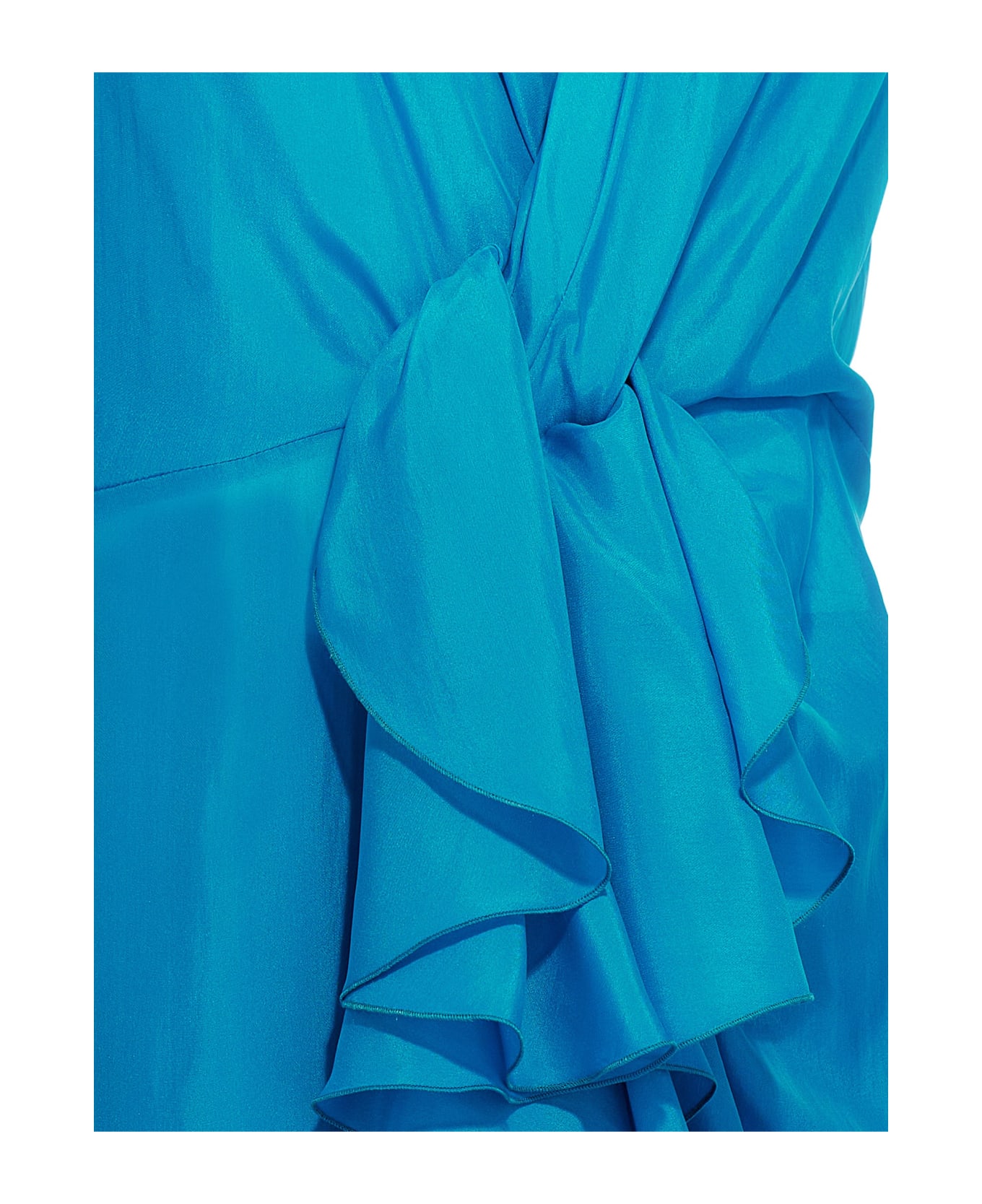 Alberta Ferretti Long Ruffles Dress - Light Blue