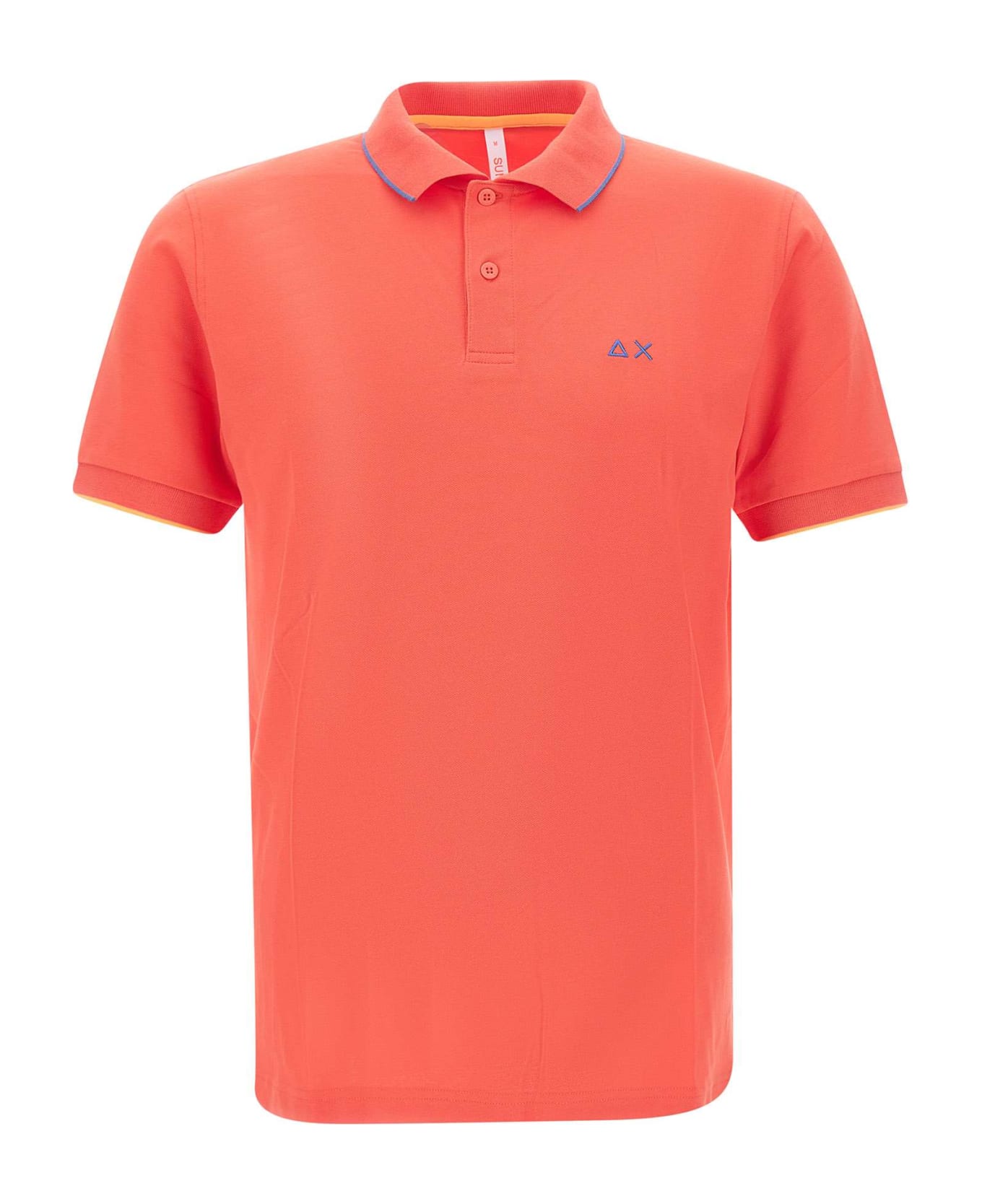 Sun 68 'small Stripe' Cotton Polo Shirt Polo Shirt - LAMPONE
