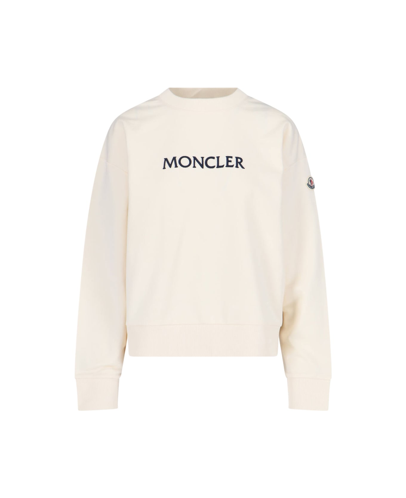 Moncler Logo Crewneck Sweatshirt - Cream